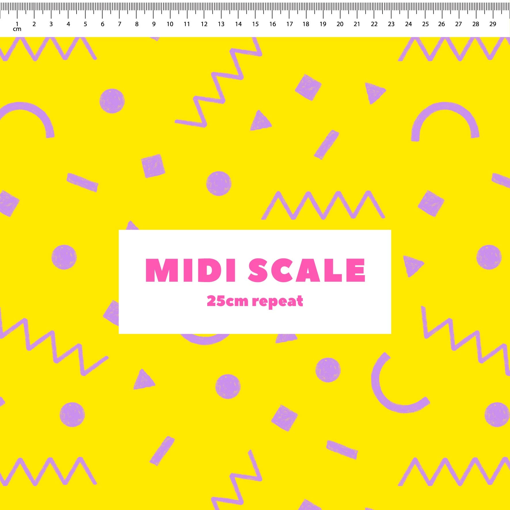 Preorder: Confetti Shapes (Purple on Yellow)