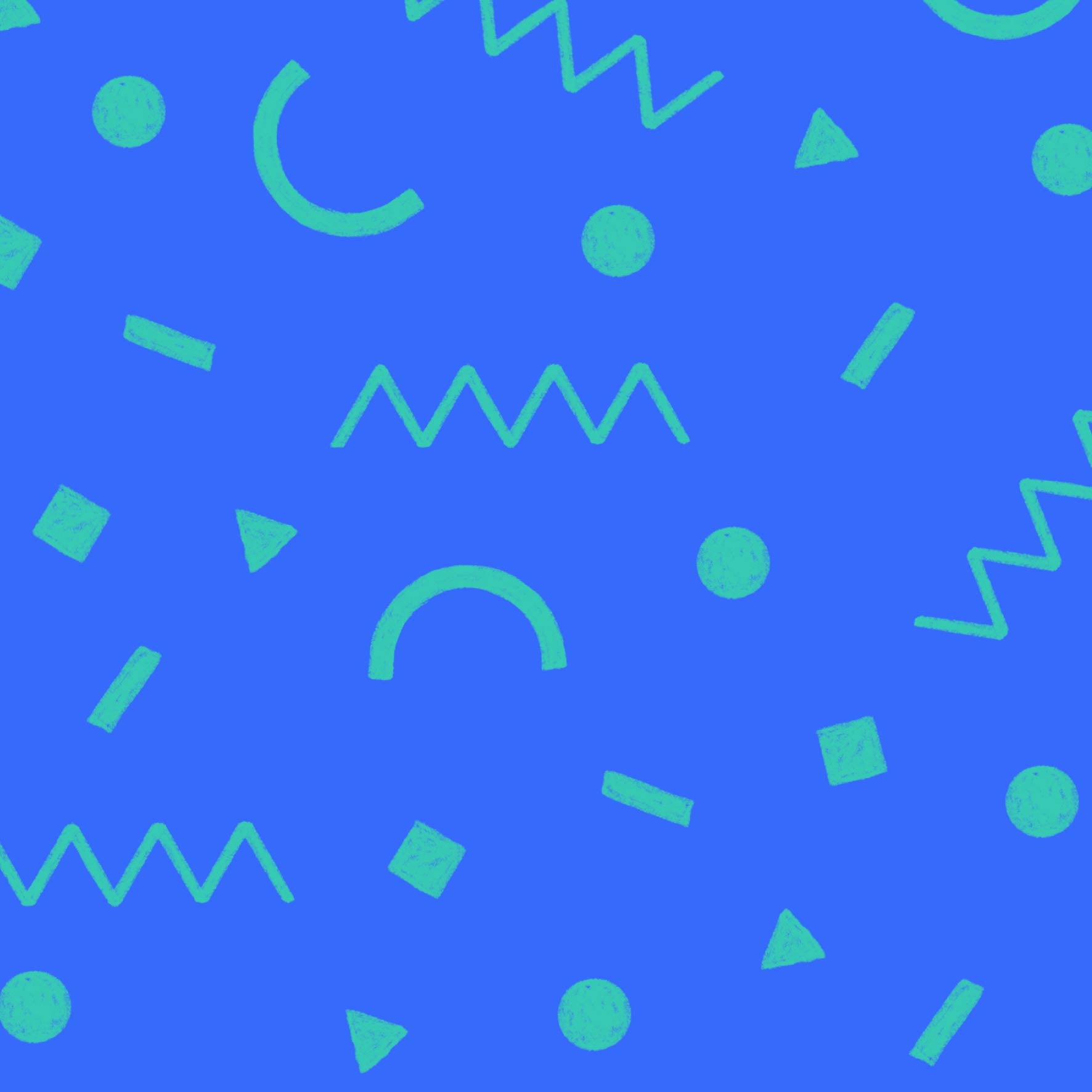 Preorder: Confetti Shapes (Teal on Blue)