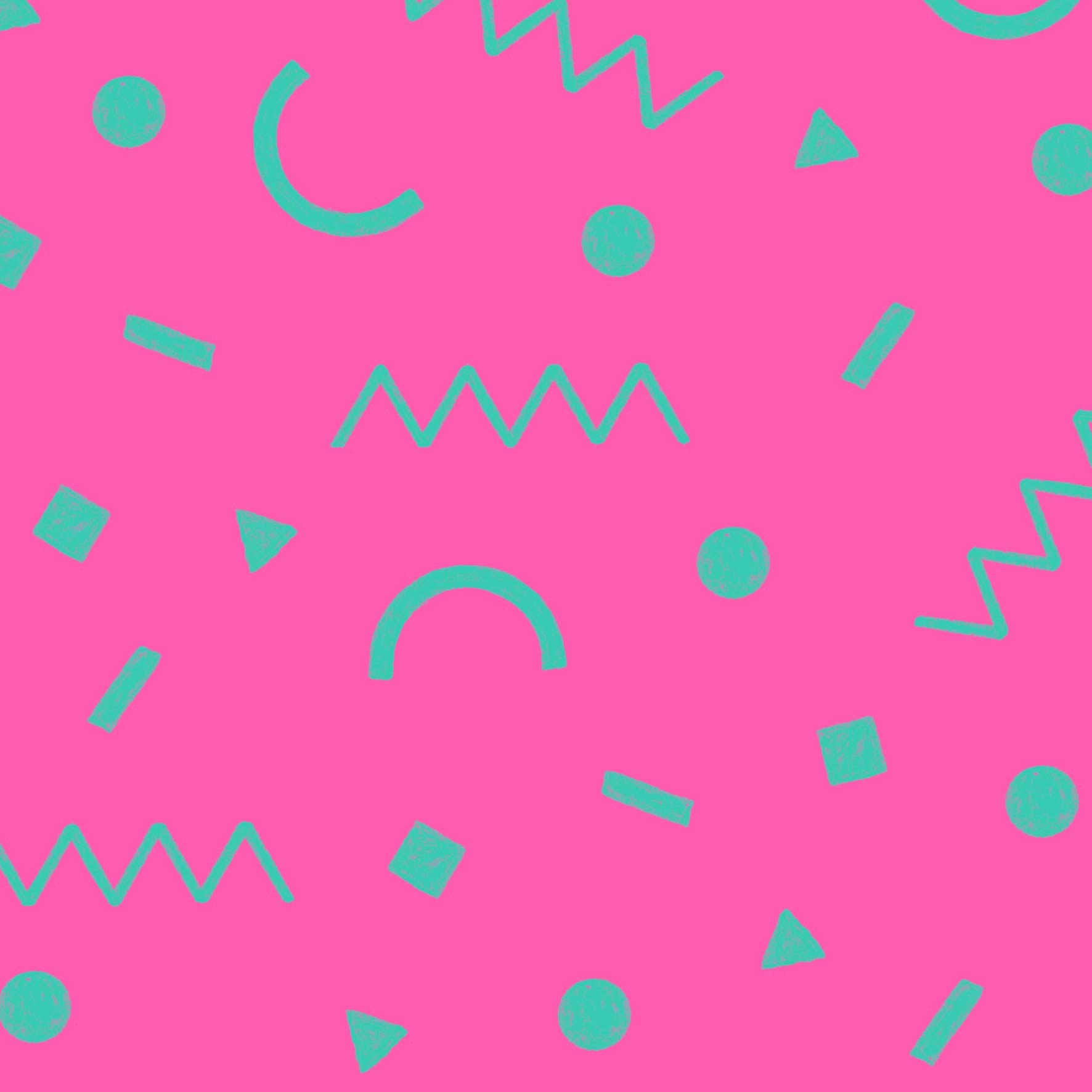 Preorder: Confetti Shapes (Teal on Pink)