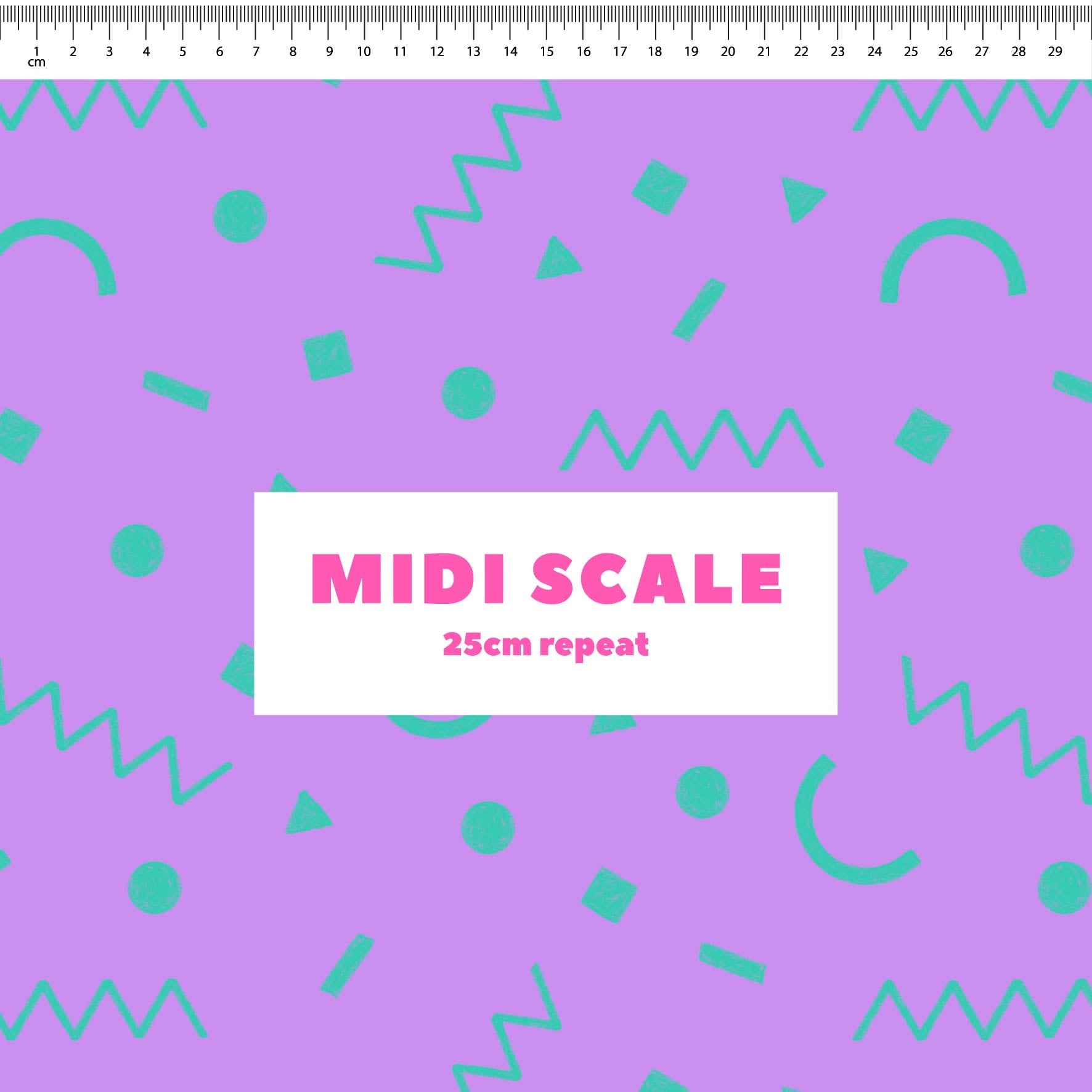 Preorder: Confetti Shapes (Teal on Purple)