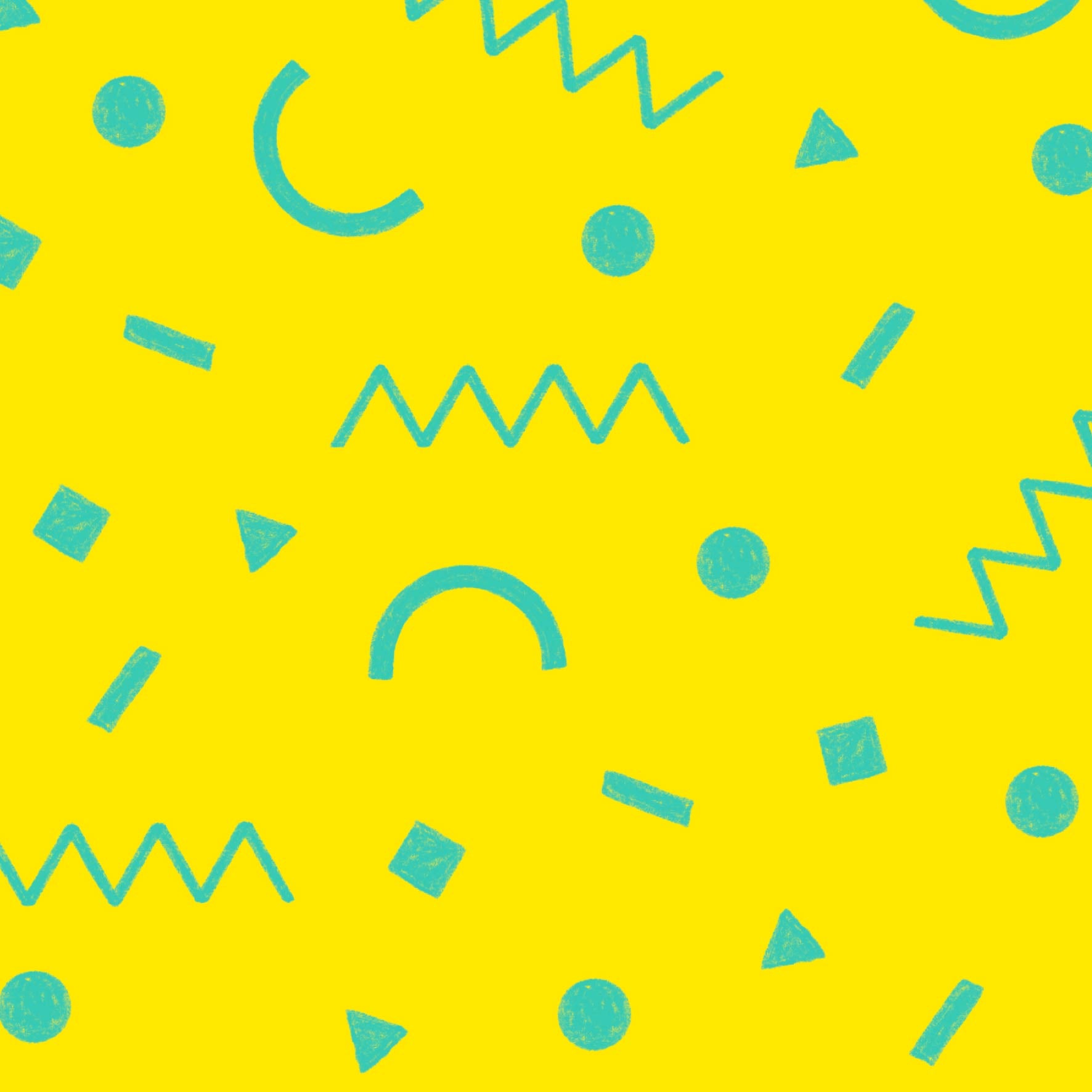 Preorder: Confetti Shapes (Teal on Yellow)