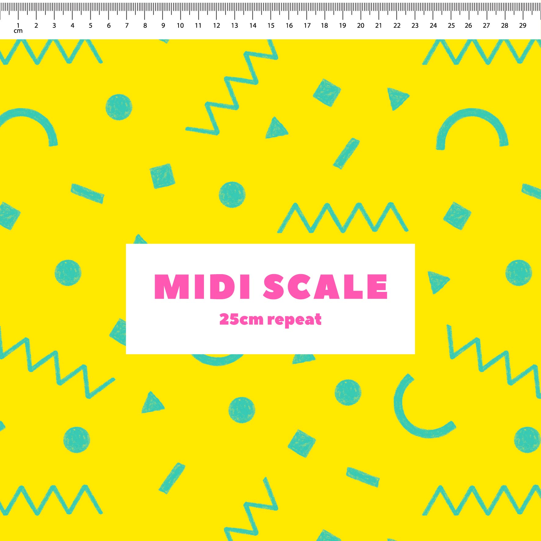 Preorder: Confetti Shapes (Teal on Yellow)