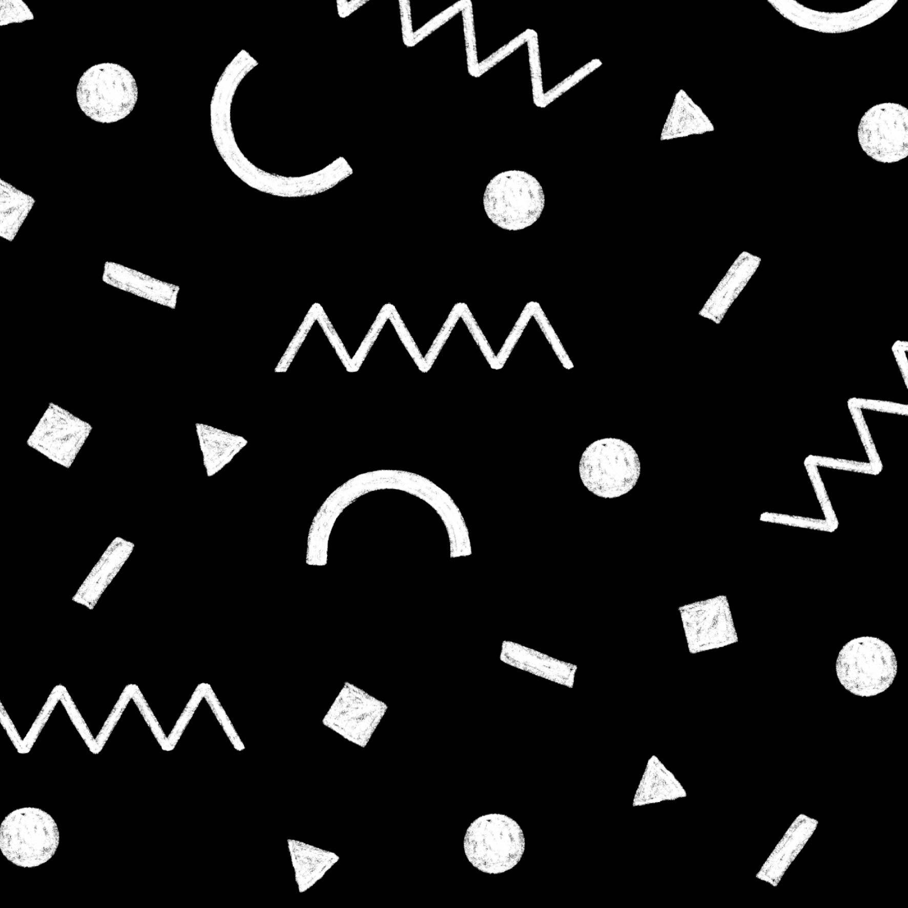 Preorder: Confetti Shapes (White on Black)