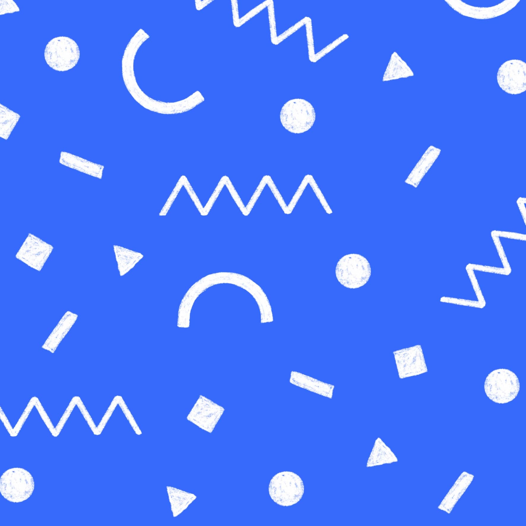 Preorder: Confetti Shapes (White on Blue)