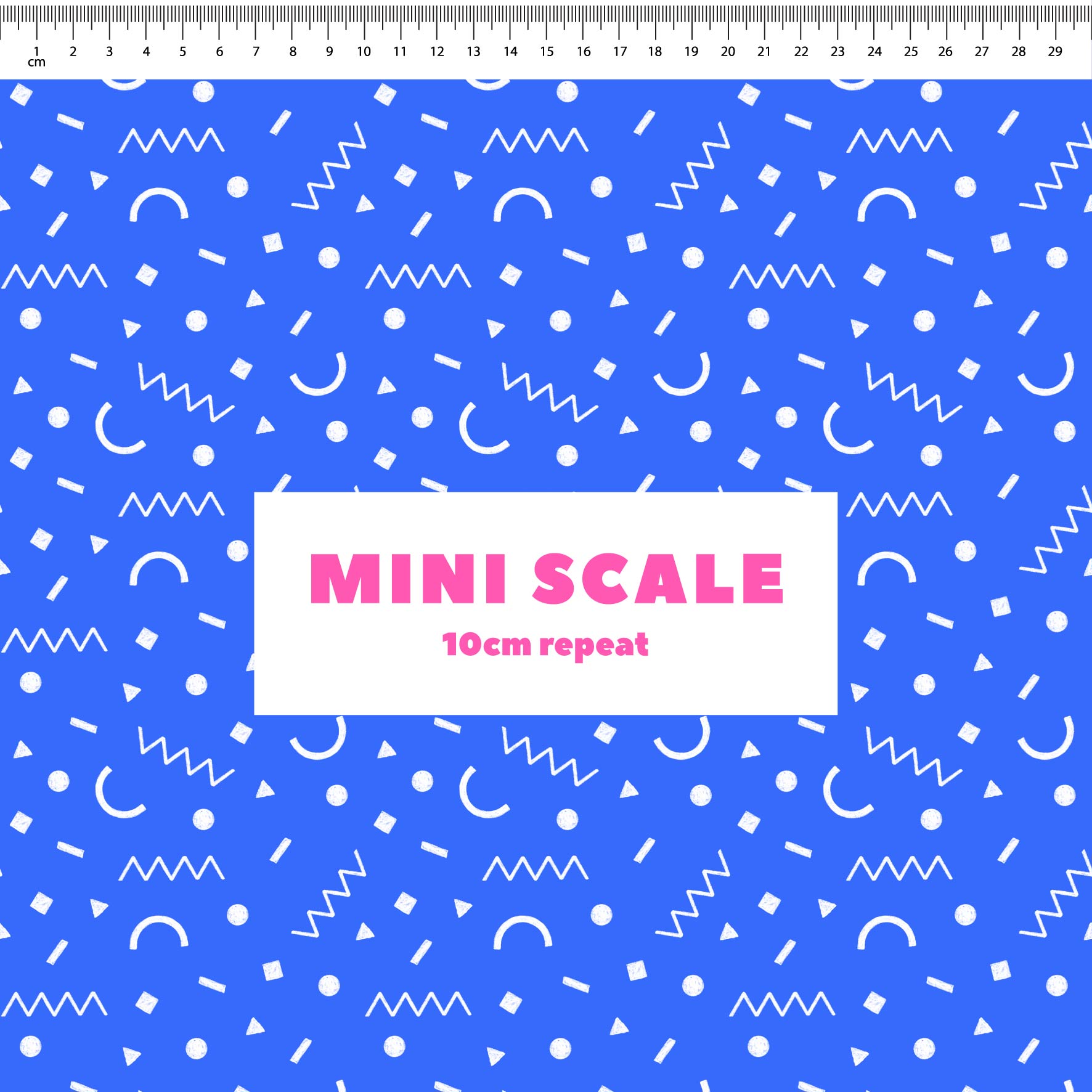 Preorder: Confetti Shapes (White on Blue)