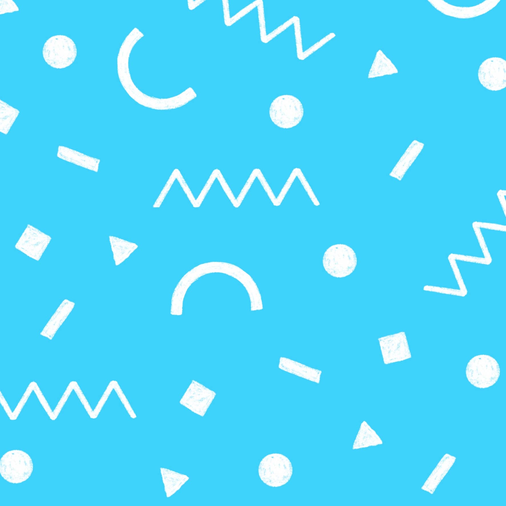 Preorder: Confetti Shapes (White on Light Blue)