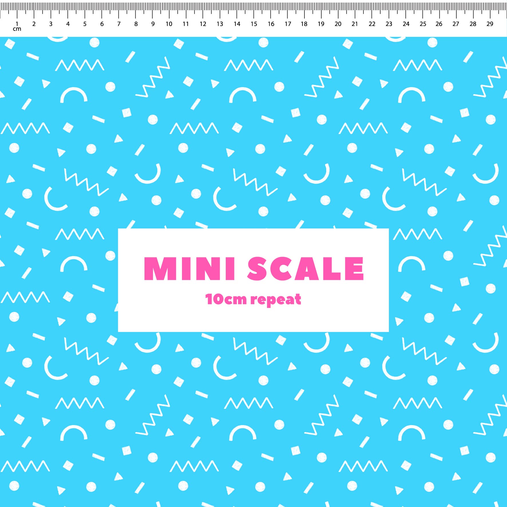 Preorder: Confetti Shapes (White on Light Blue)