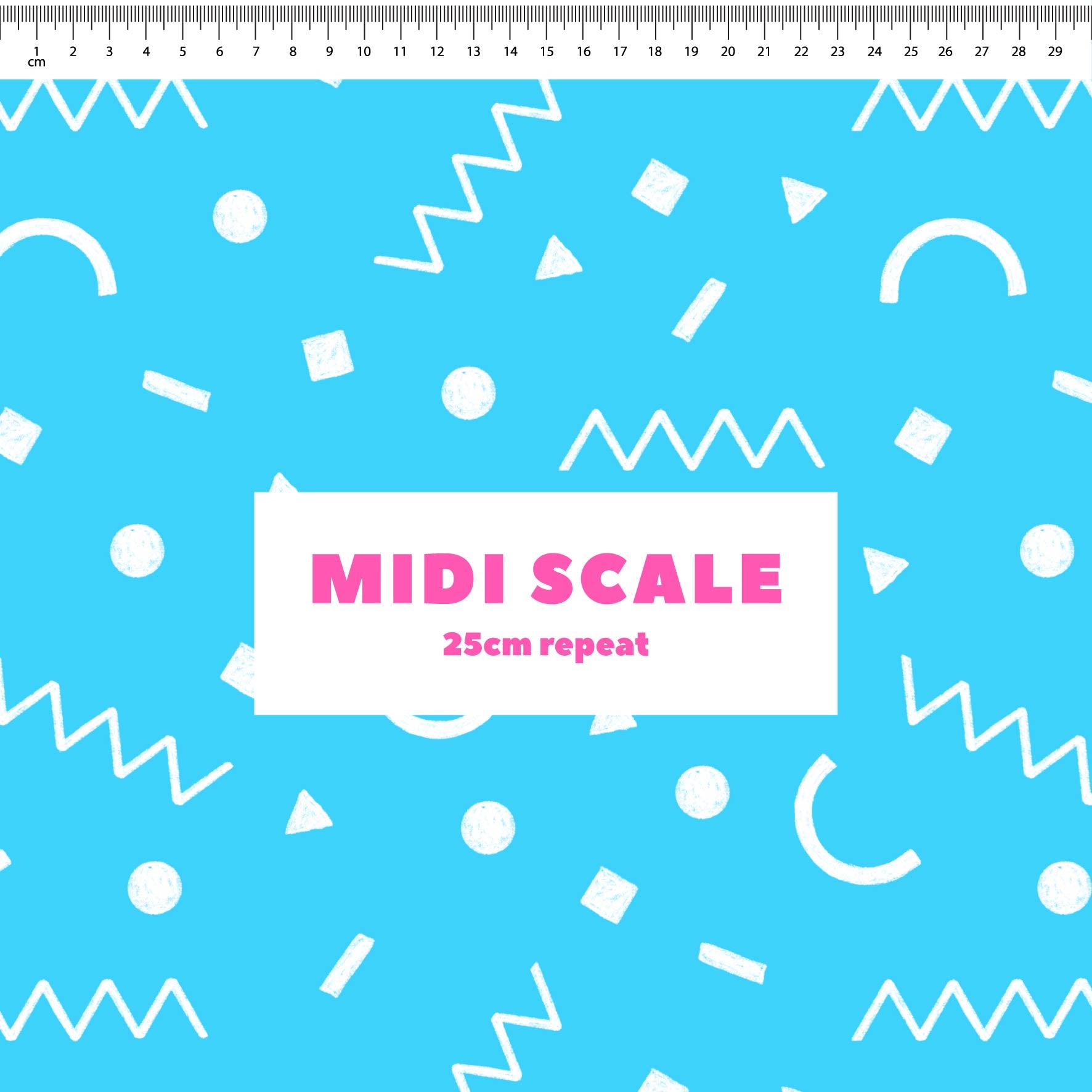 Preorder: Confetti Shapes (White on Light Blue)