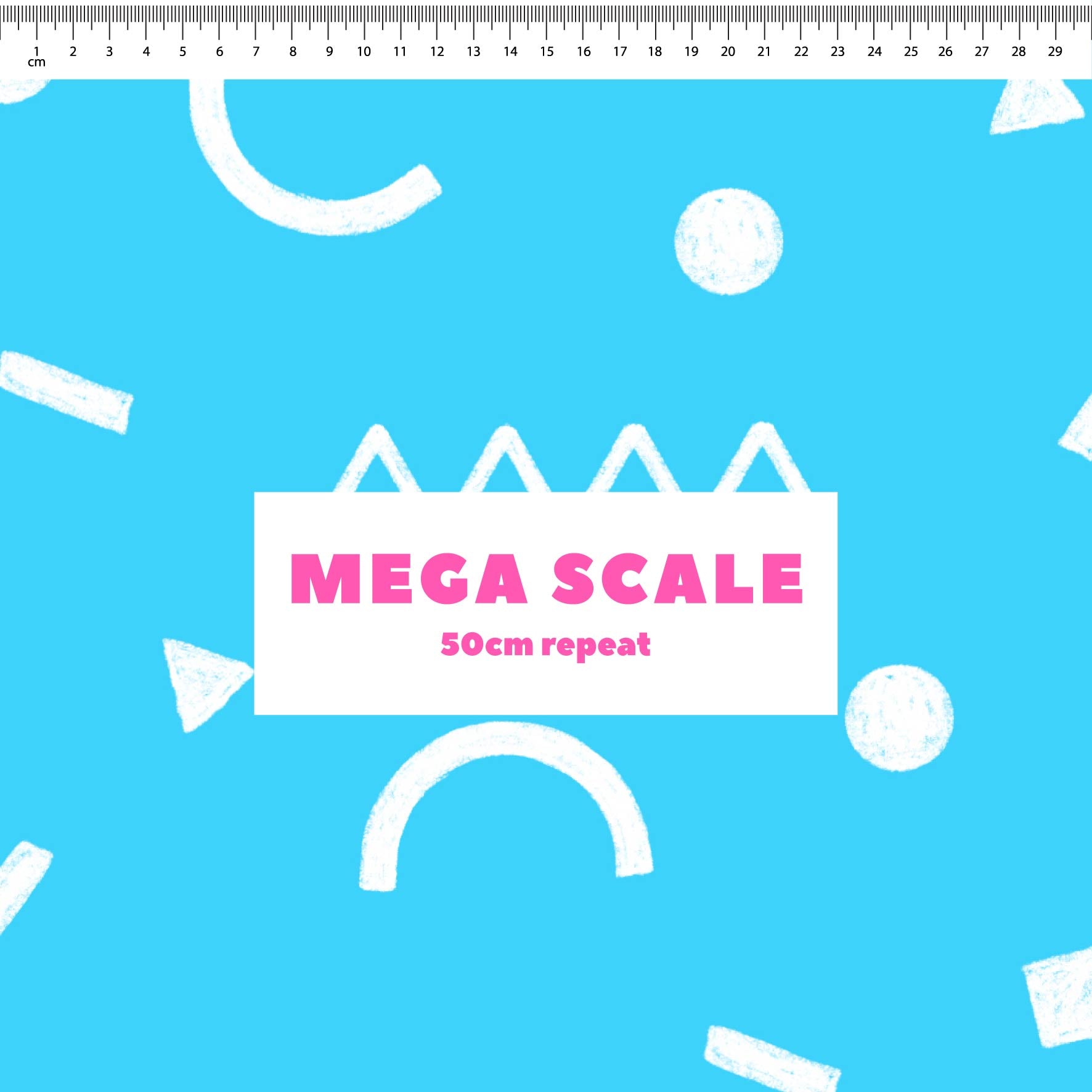 Preorder: Confetti Shapes (White on Light Blue)