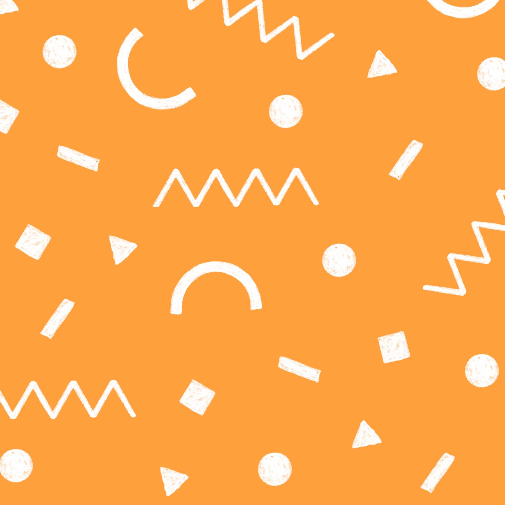 Preorder: Confetti Shapes (White on Orange)