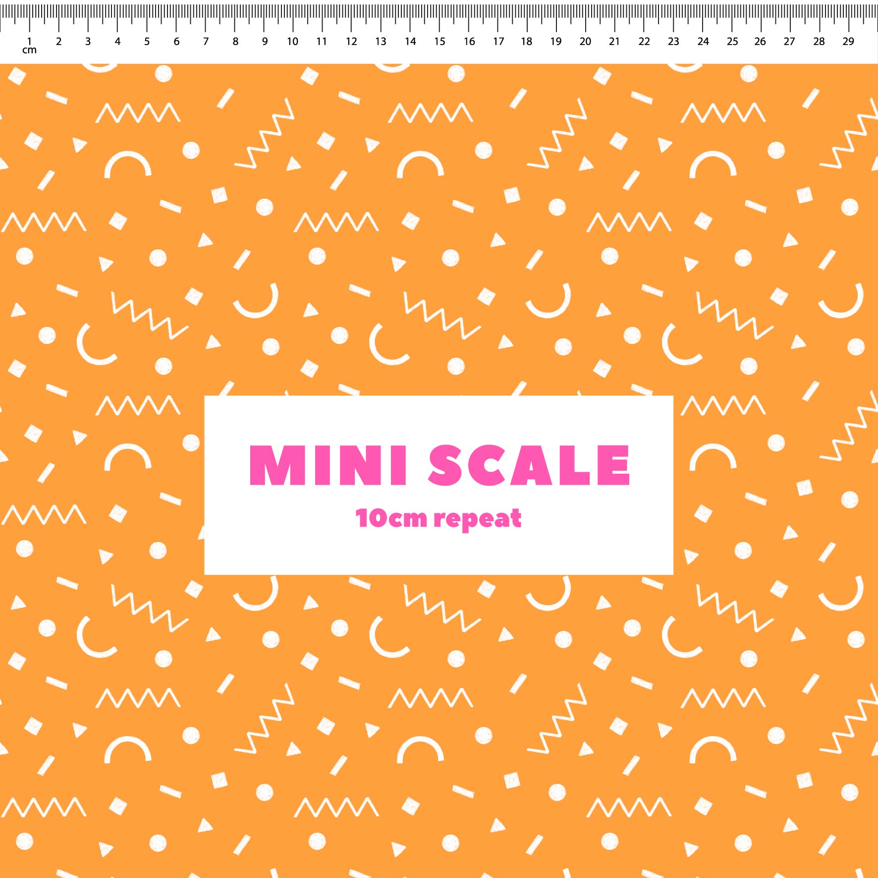 Preorder: Confetti Shapes (White on Orange)