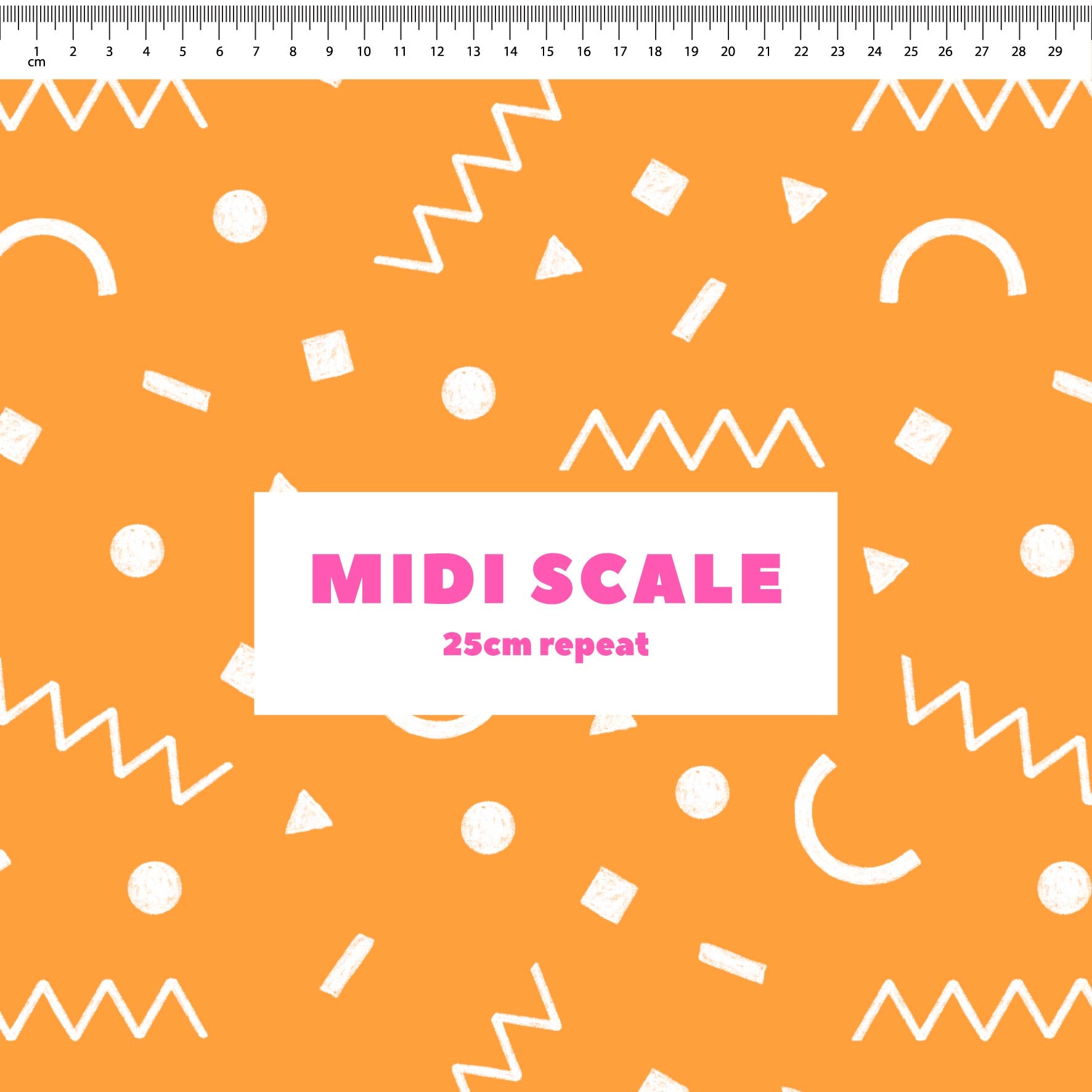 Preorder: Confetti Shapes (White on Orange)