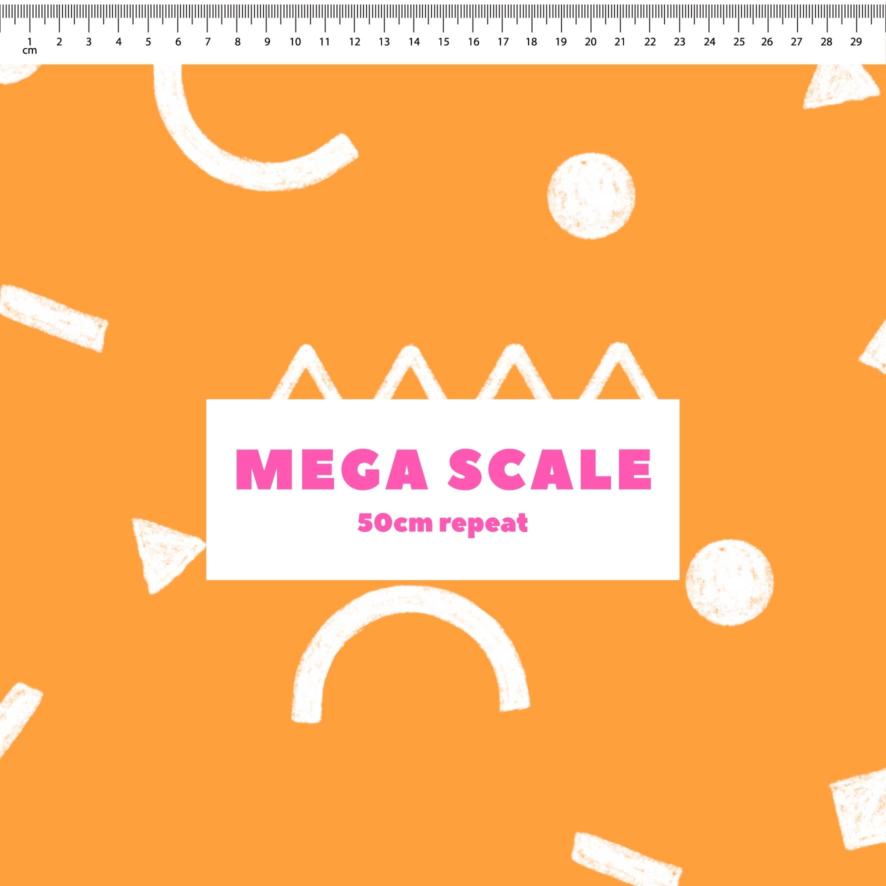 Preorder: Confetti Shapes (White on Orange)