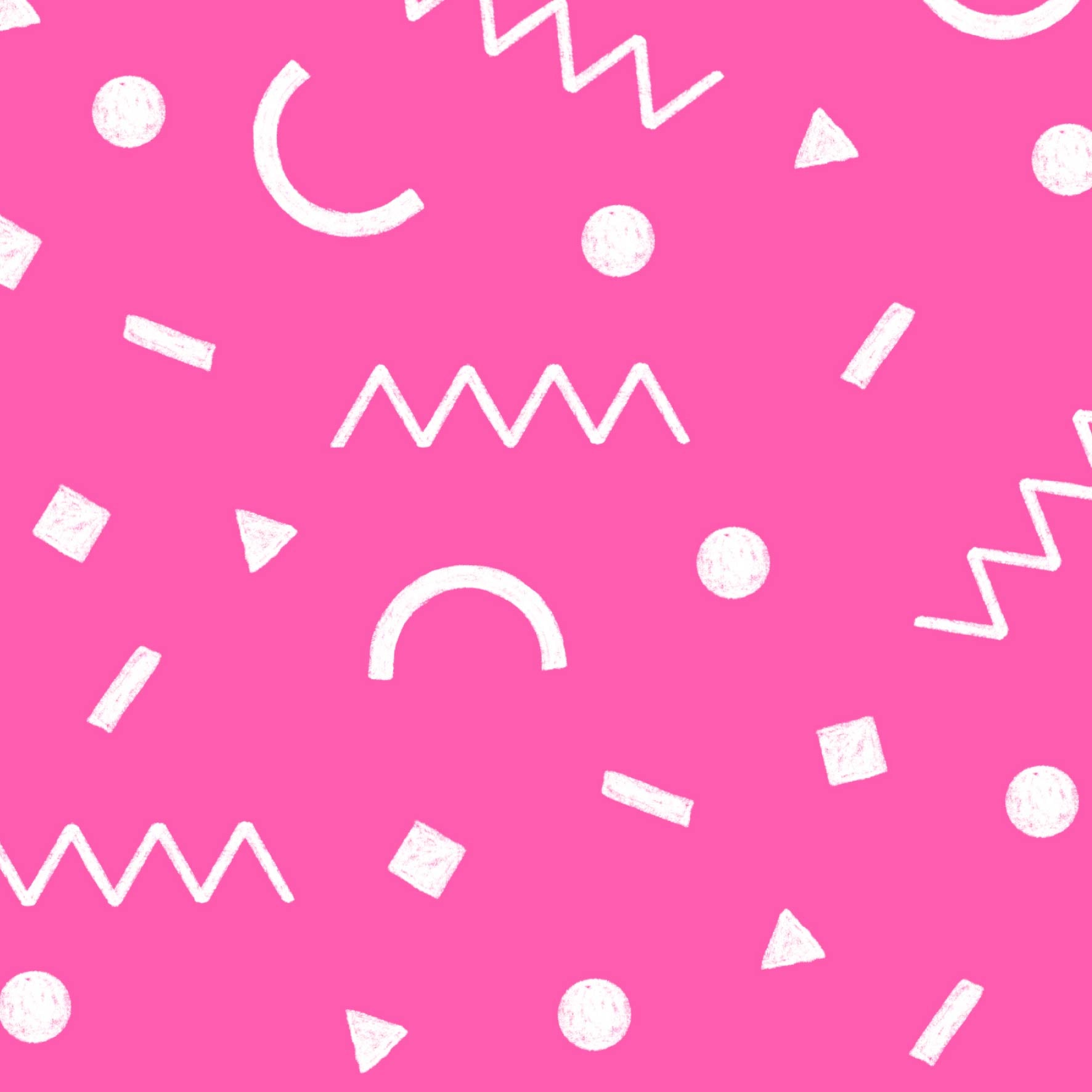 Preorder: Confetti Shapes (White on Pink)