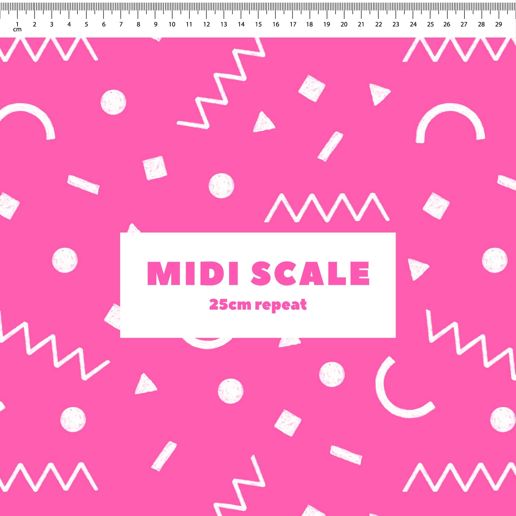 Preorder: Confetti Shapes (White on Pink)