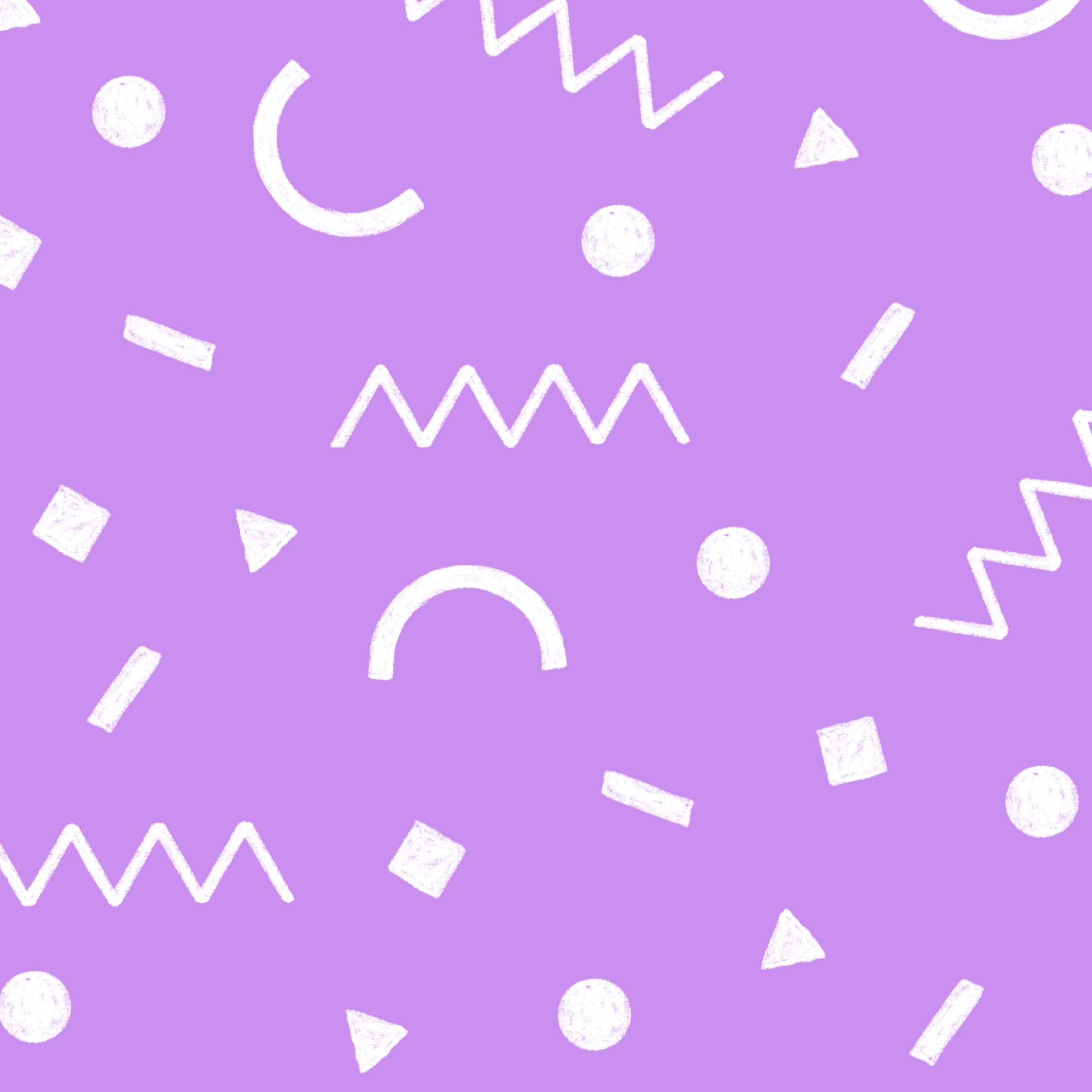 Preorder: Confetti Shapes (White on Purple)