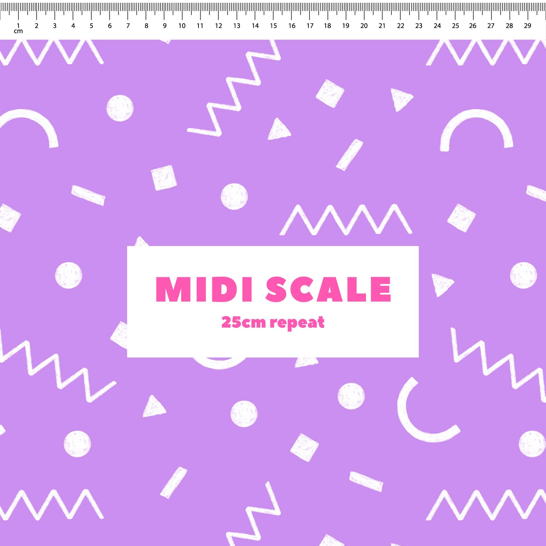 Preorder: Confetti Shapes (White on Purple)