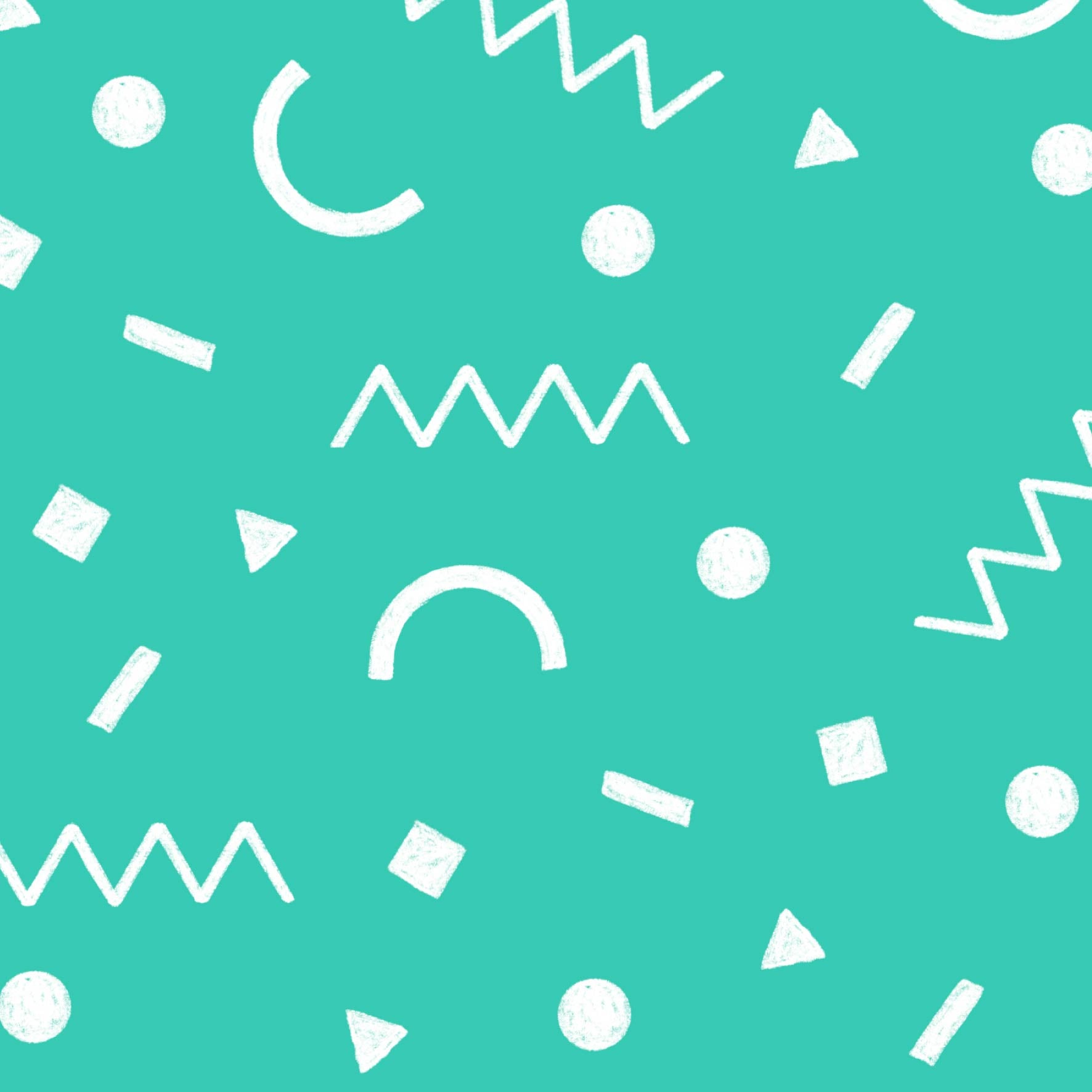 Preorder: Confetti Shapes (White on Teal)