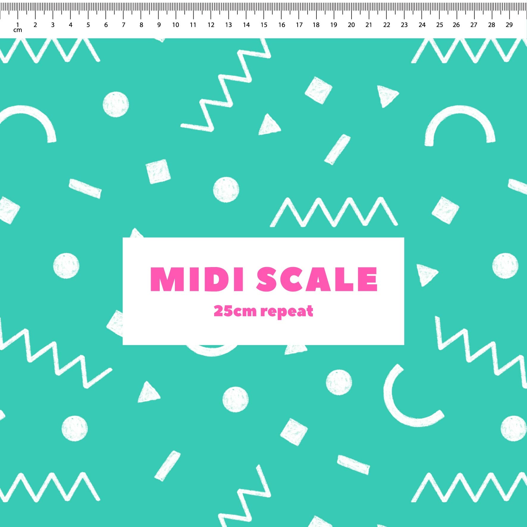 Preorder: Confetti Shapes (White on Teal)