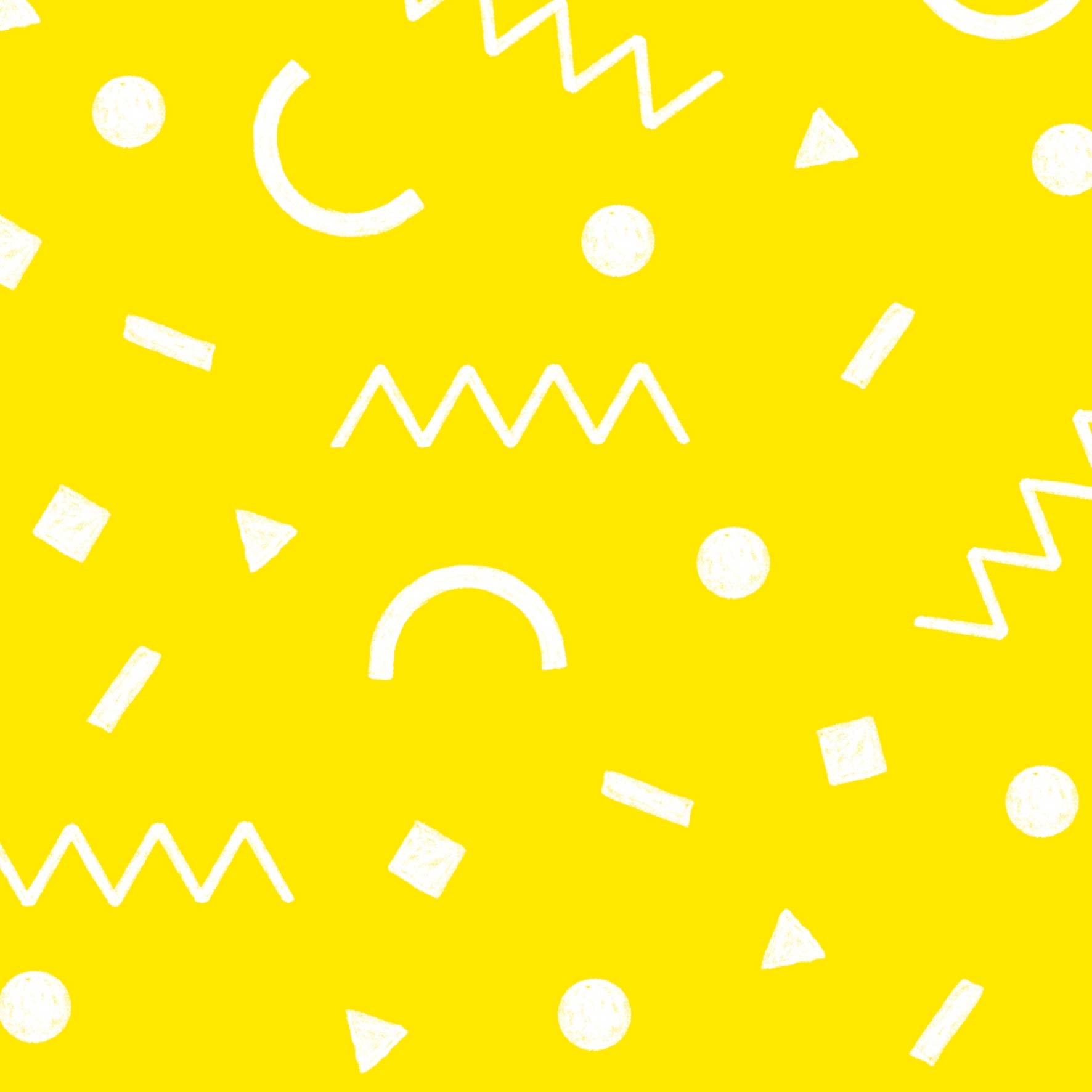 Preorder: Confetti Shapes (White on Yellow)