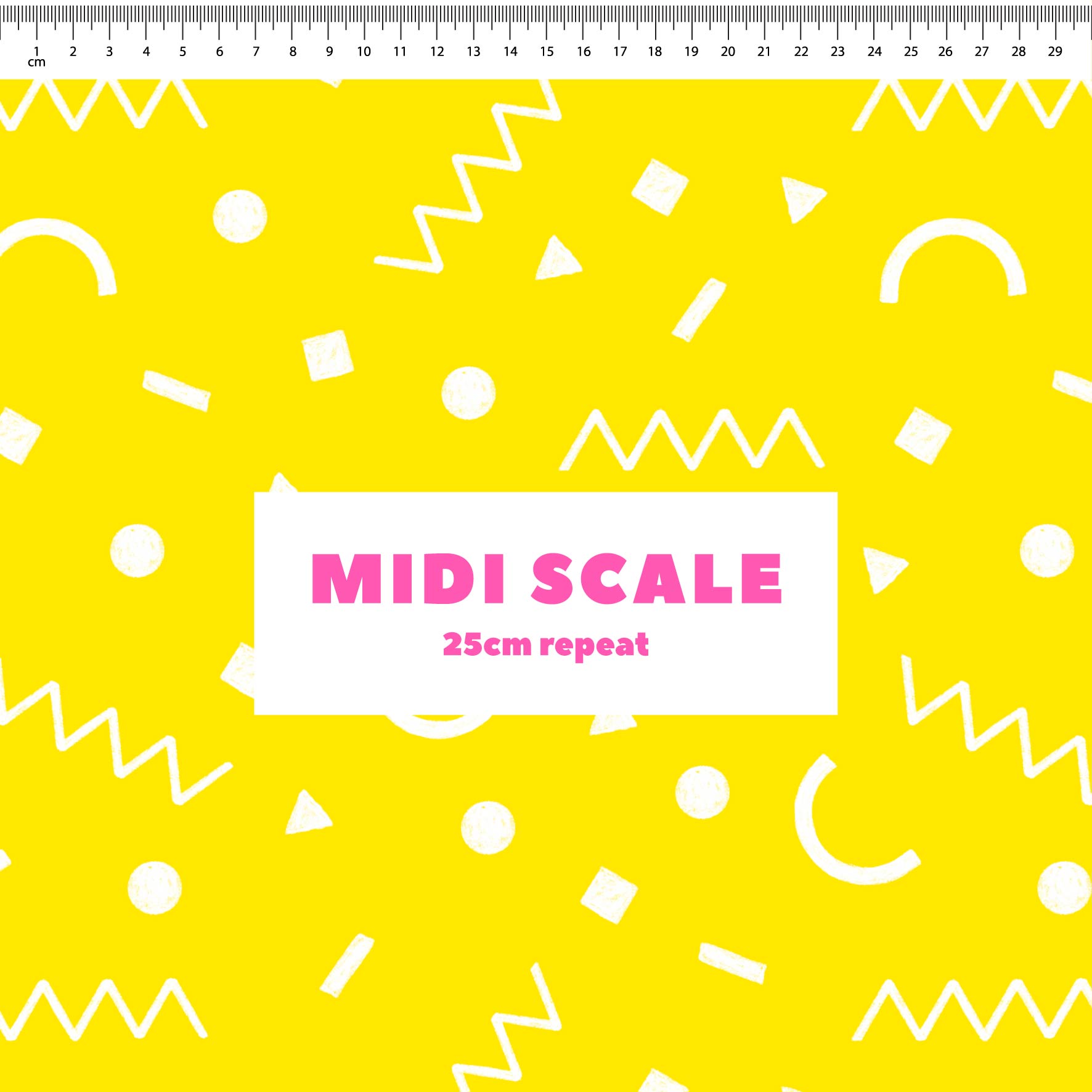 Preorder: Confetti Shapes (White on Yellow)