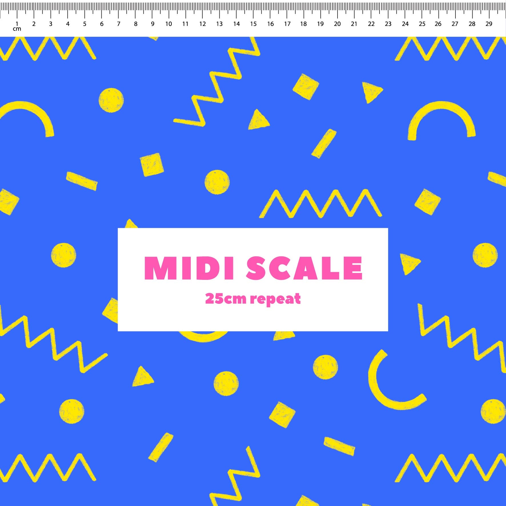 Preorder: Confetti Shapes (Yellow on Blue)