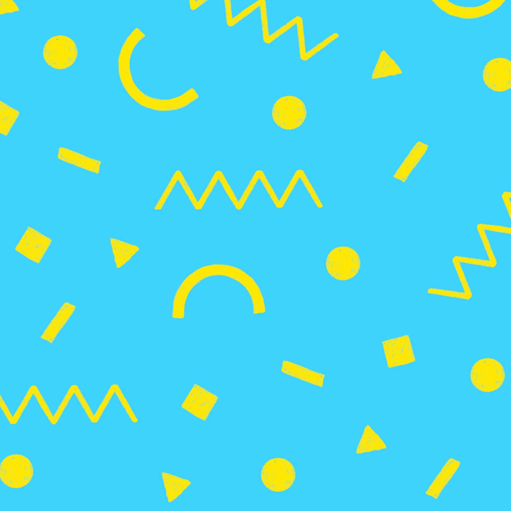 Preorder: Confetti Shapes (Yellow on Light Blue)