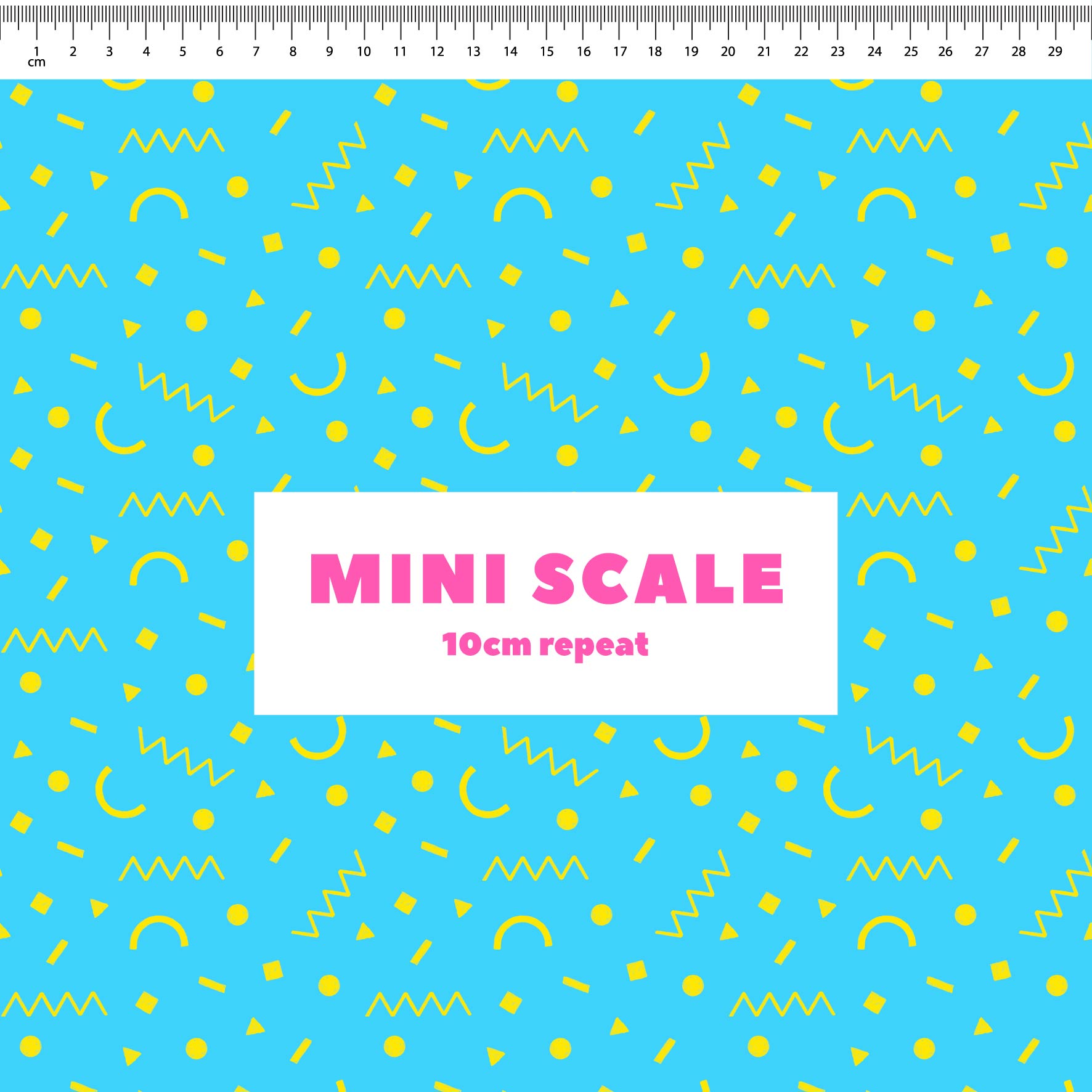 Preorder: Confetti Shapes (Yellow on Light Blue)