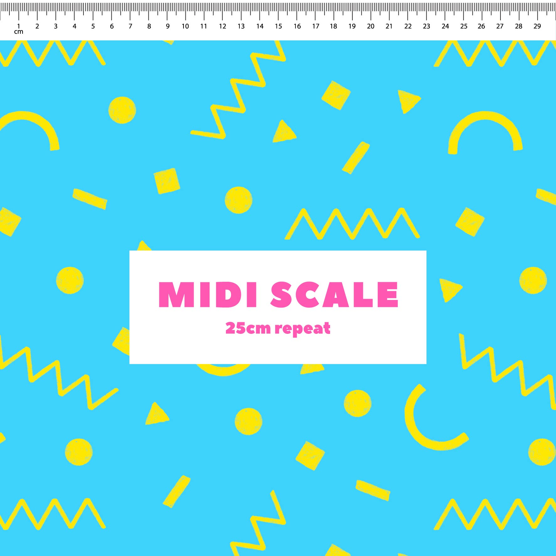 Preorder: Confetti Shapes (Yellow on Light Blue)