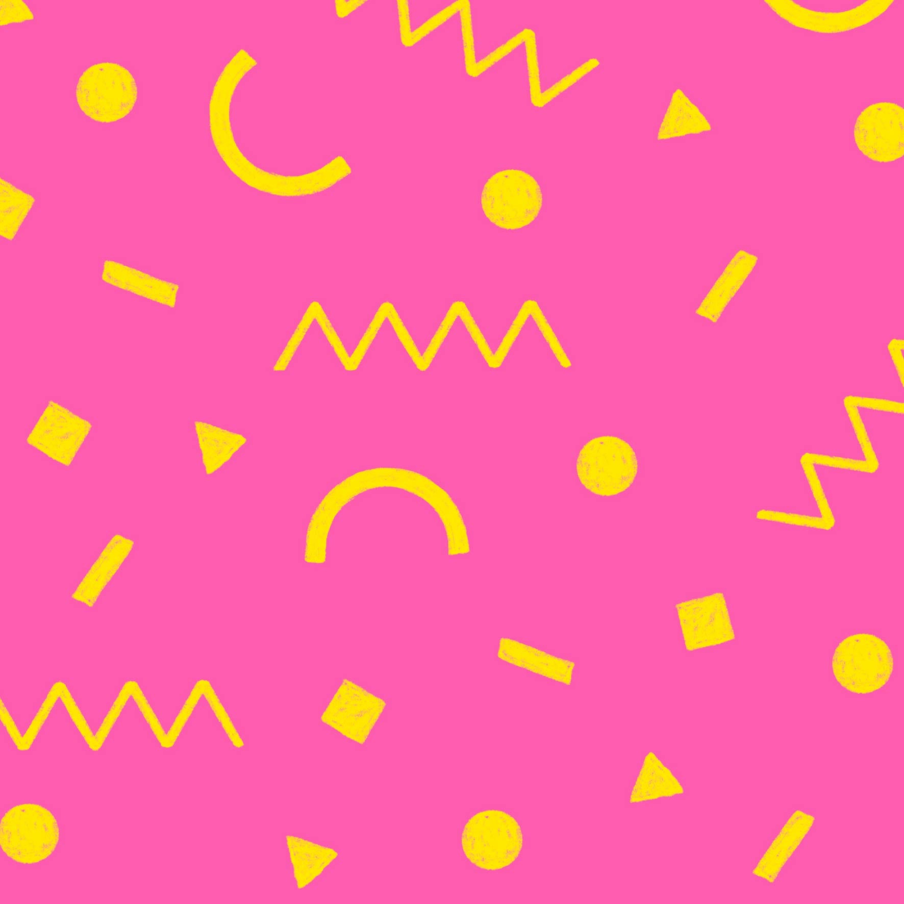 Preorder: Confetti Shapes (Yellow on Pink)