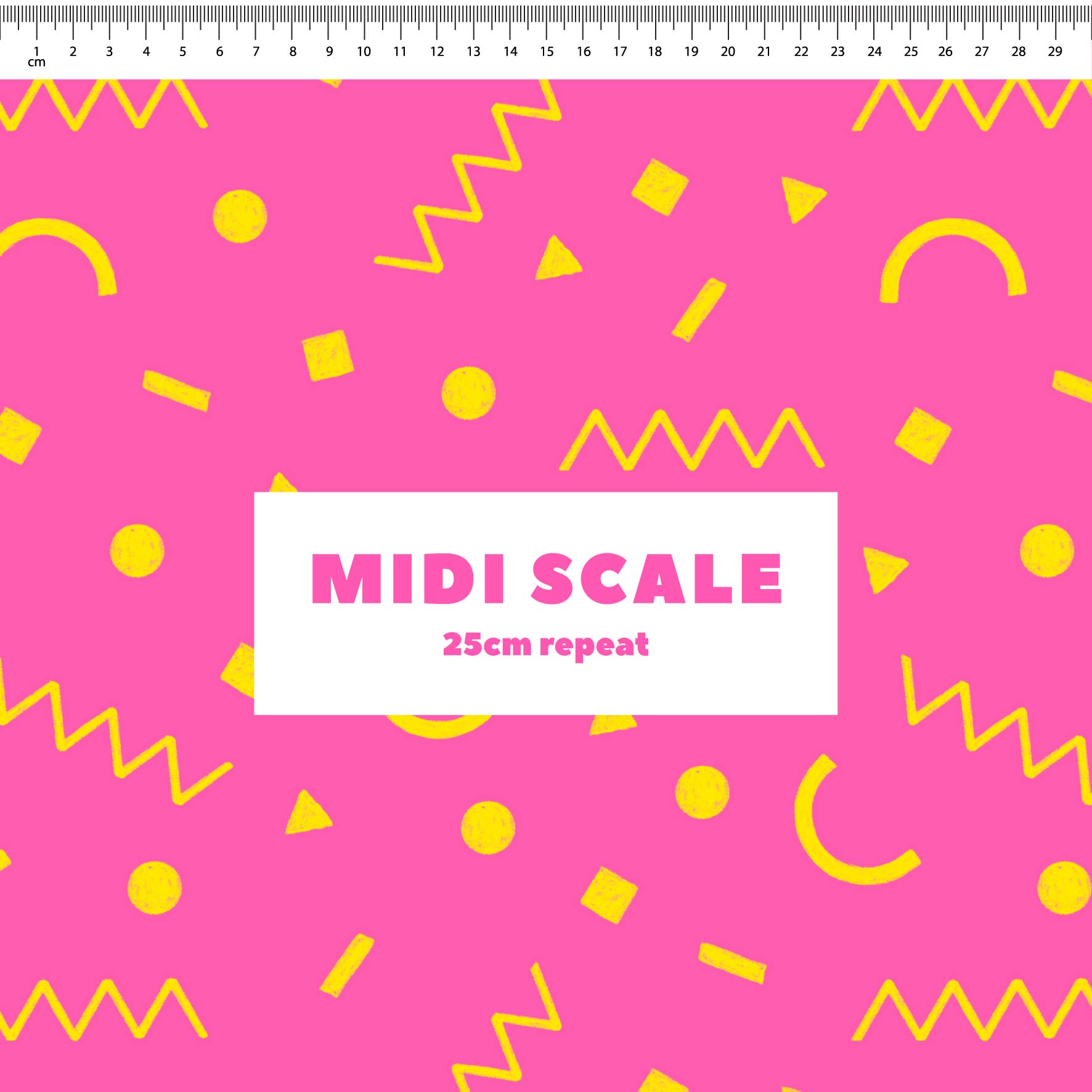 Preorder: Confetti Shapes (Yellow on Pink)