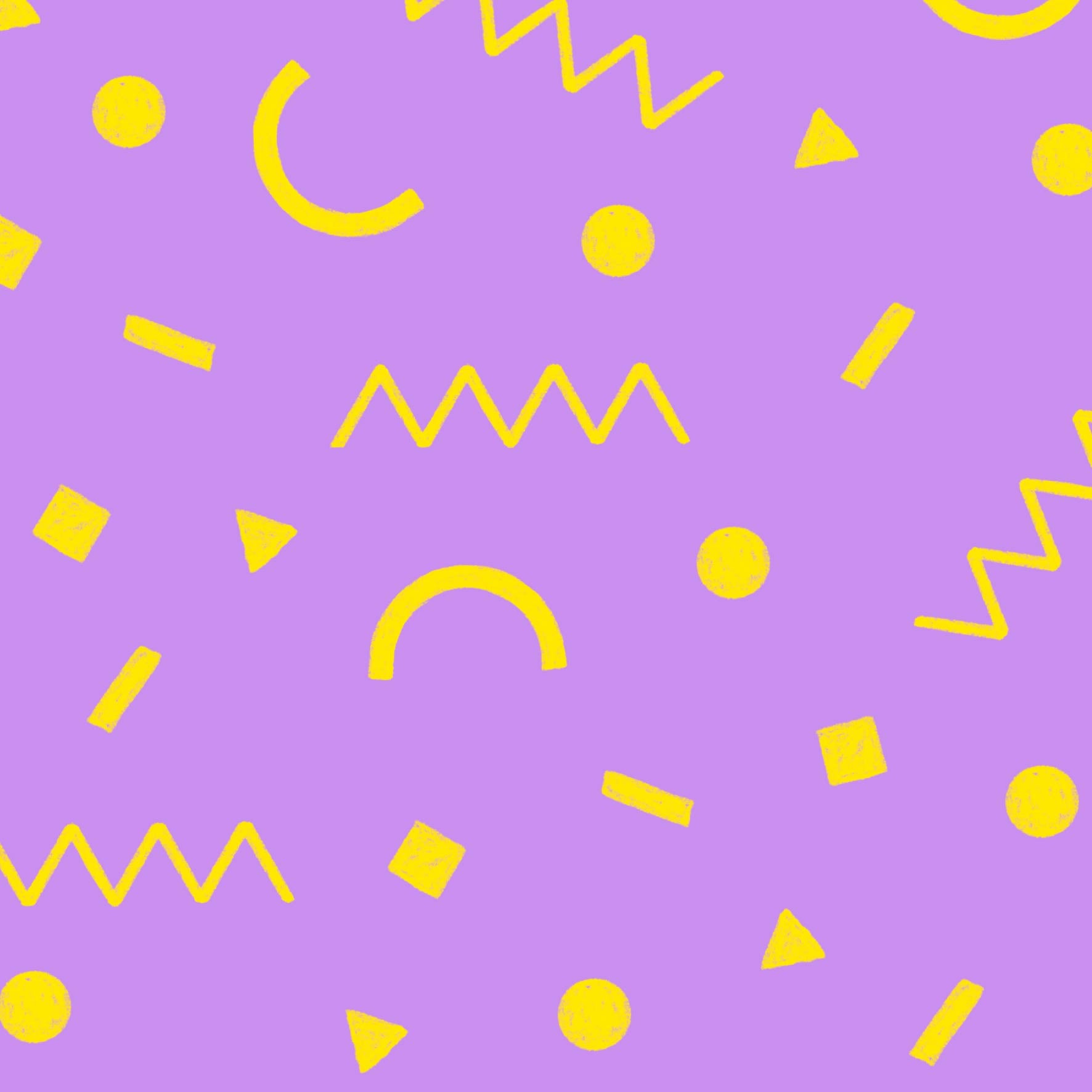 Preorder: Confetti Shapes (Yellow on Purple)