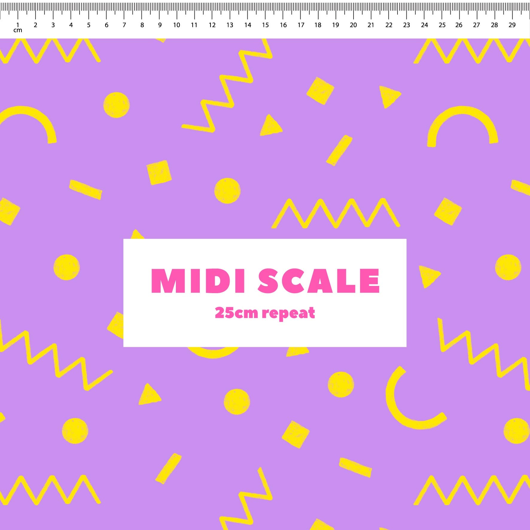 Preorder: Confetti Shapes (Yellow on Purple)