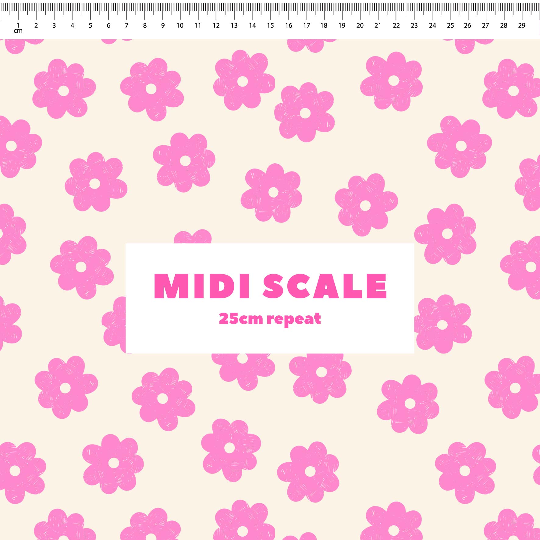 Daisy Repeat (Cream) Preorder Fabric by New Kid Club