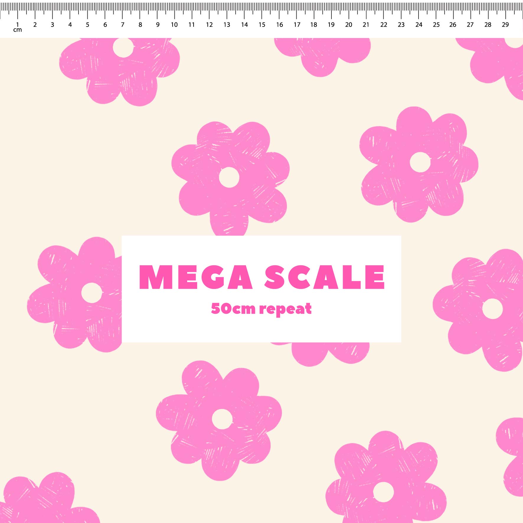 Daisy Repeat (Cream) Preorder Fabric by New Kid Club