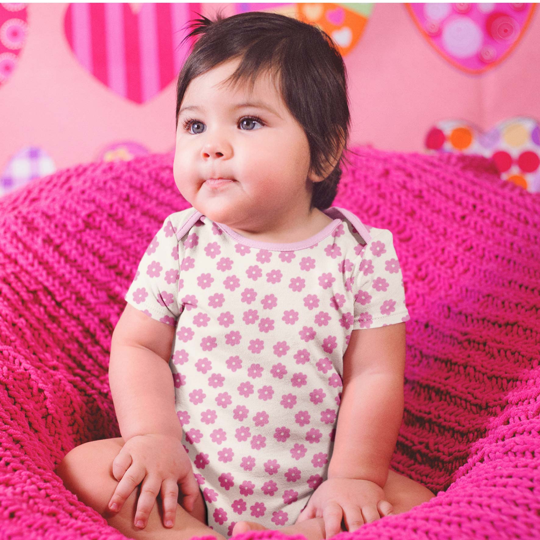 Daisy Repeat (Cream) Preorder Fabric by New Kid Club