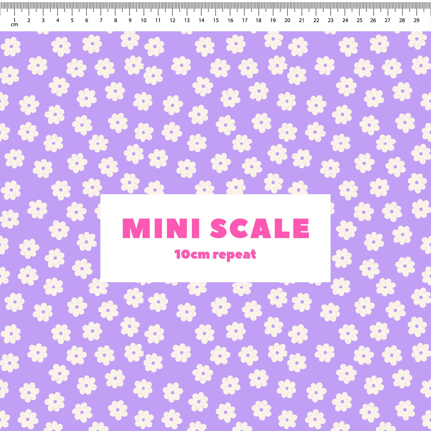 Daisy Repeat (Lilac) Preorder Fabric by New Kid Club