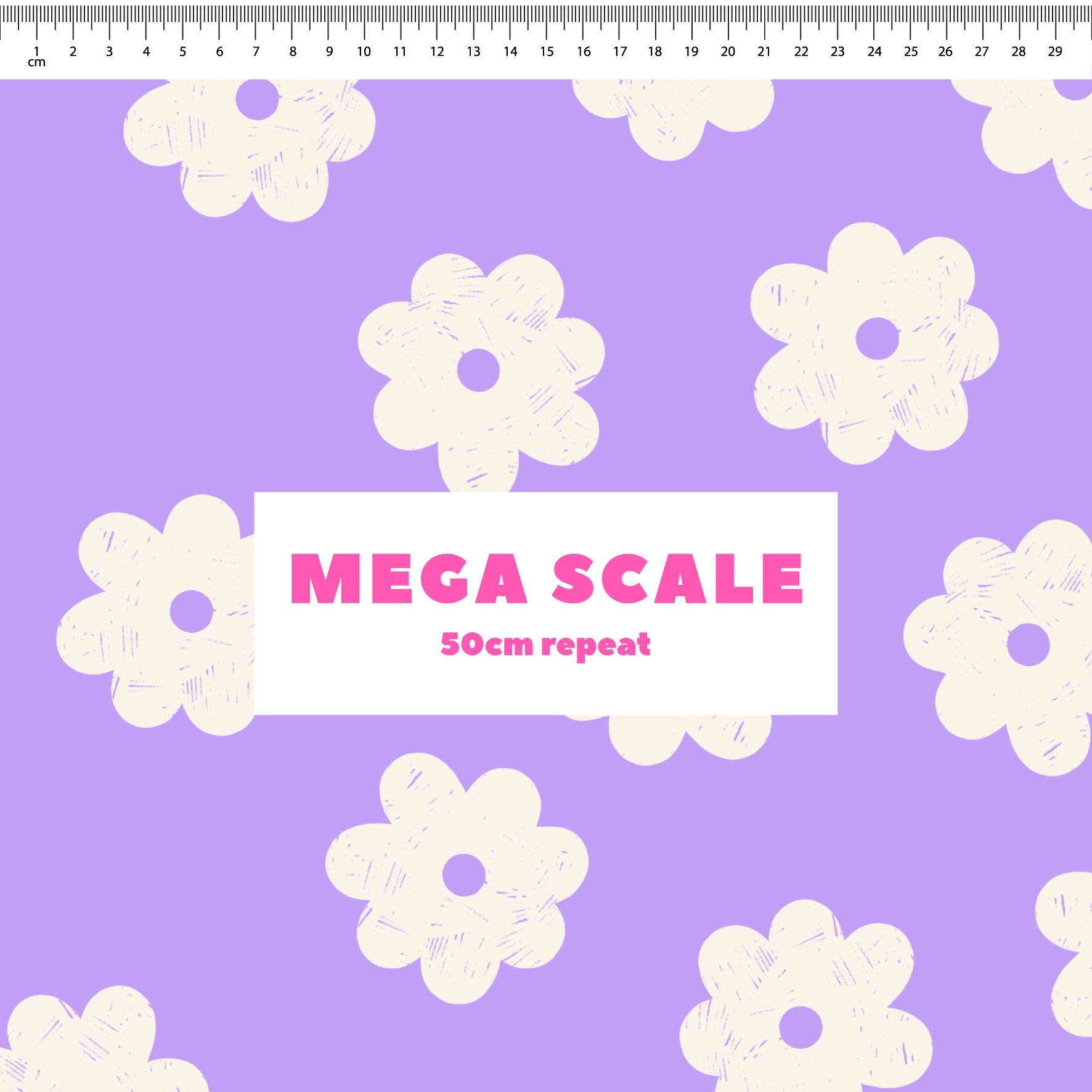 Daisy Repeat (Lilac) Preorder Fabric by New Kid Club