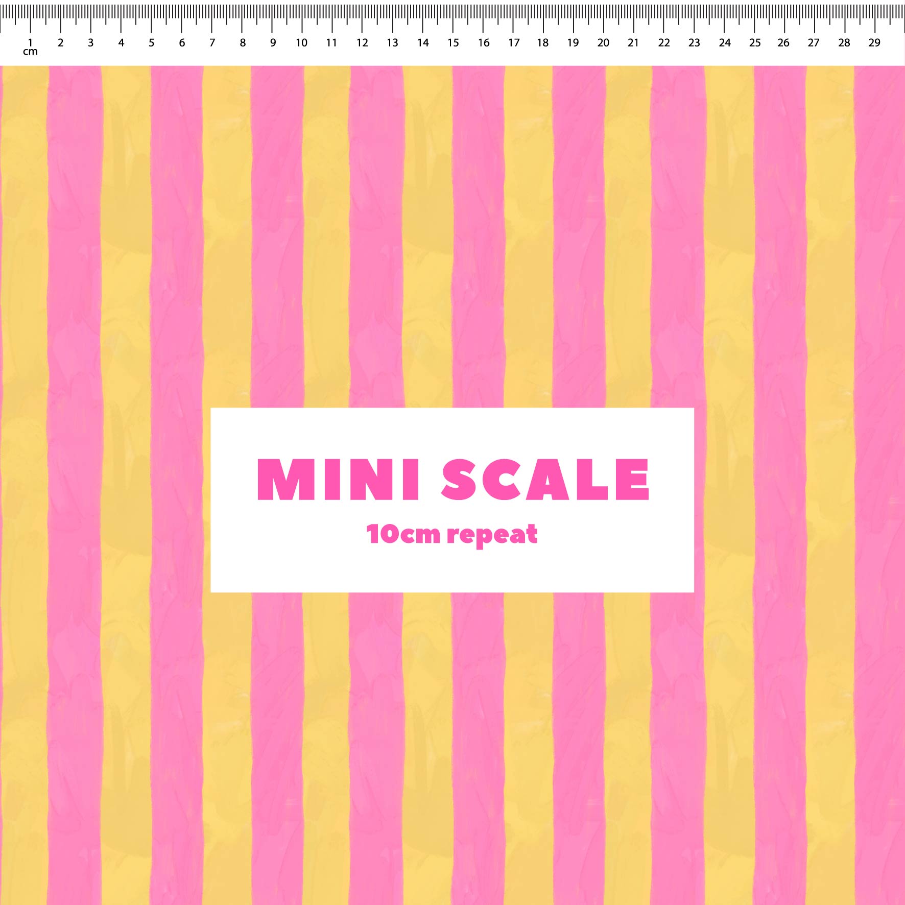 Darling Stripes (Iris & Bubblegum) printed cotton fabric by Carly B in 10cm Mini Scale