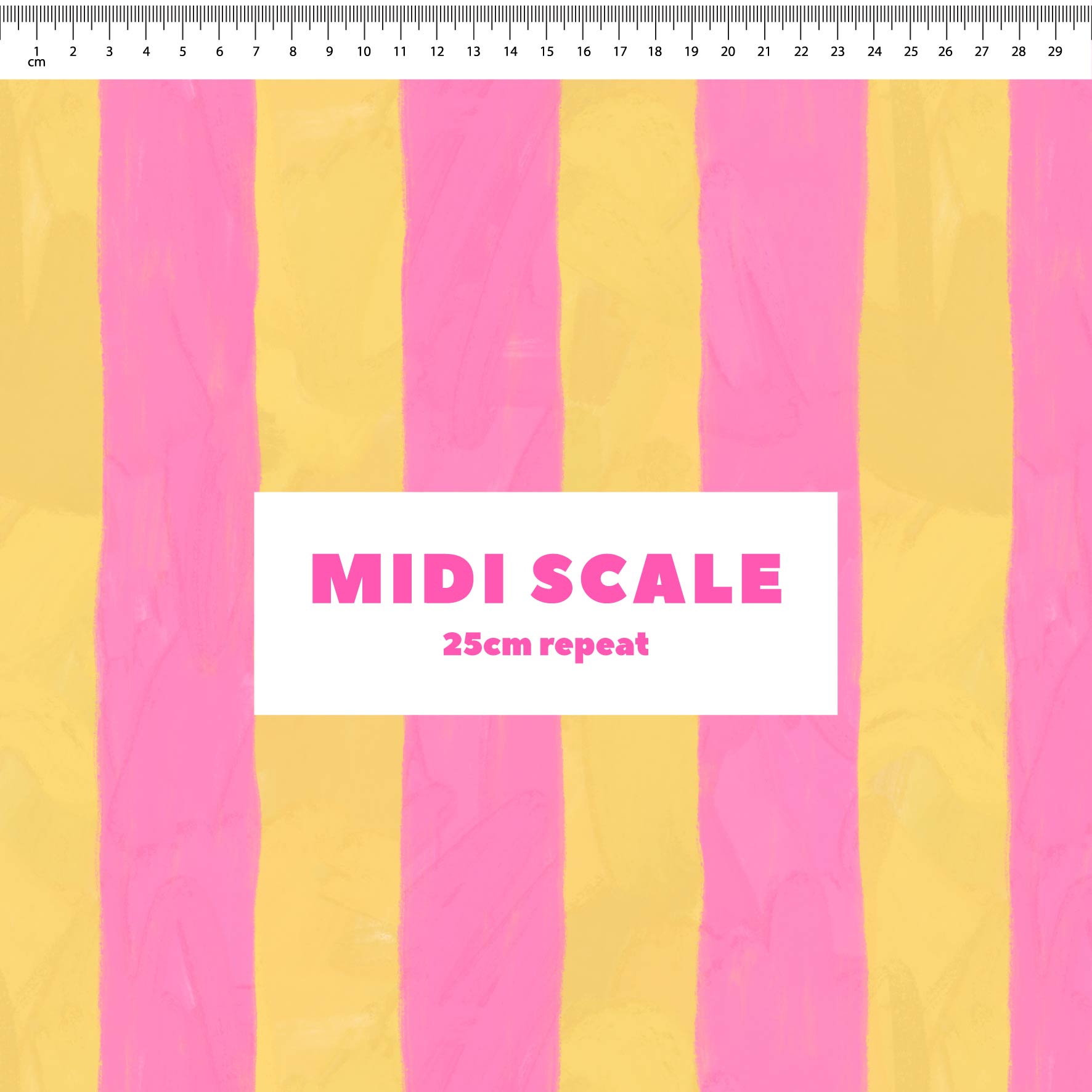 Darling Stripes (Iris & Bubblegum) fabric design by Carly B in 25cm Midi Scale