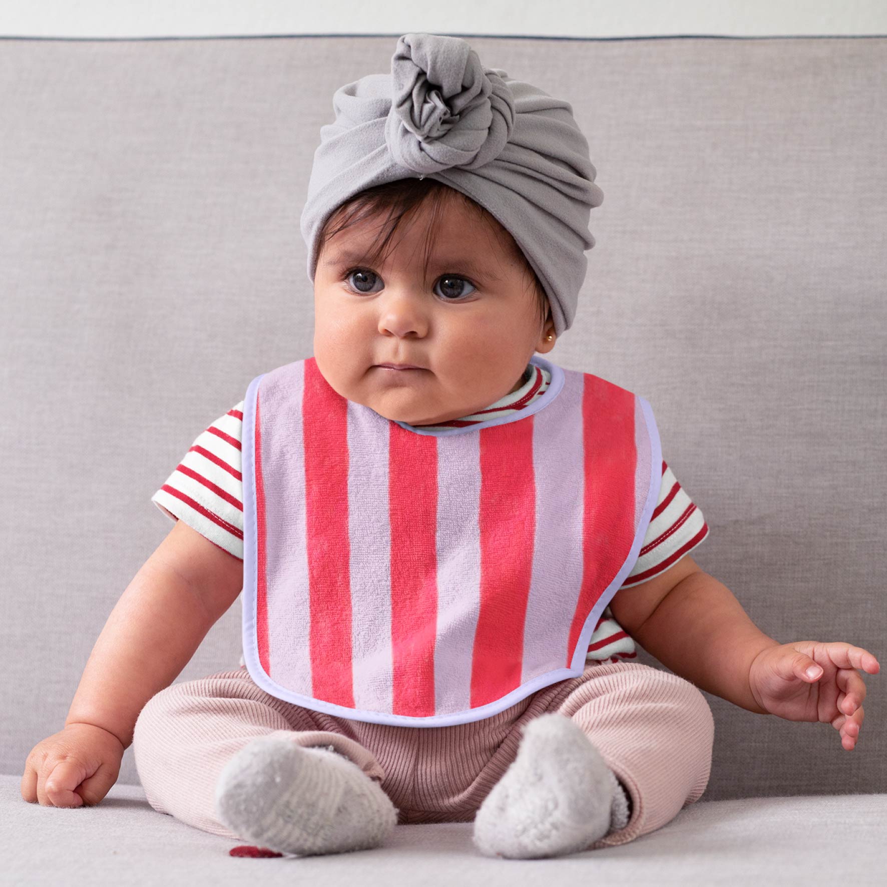 Darling Stripes (Watermelon & Launa) colourful printed fabric by Carly B