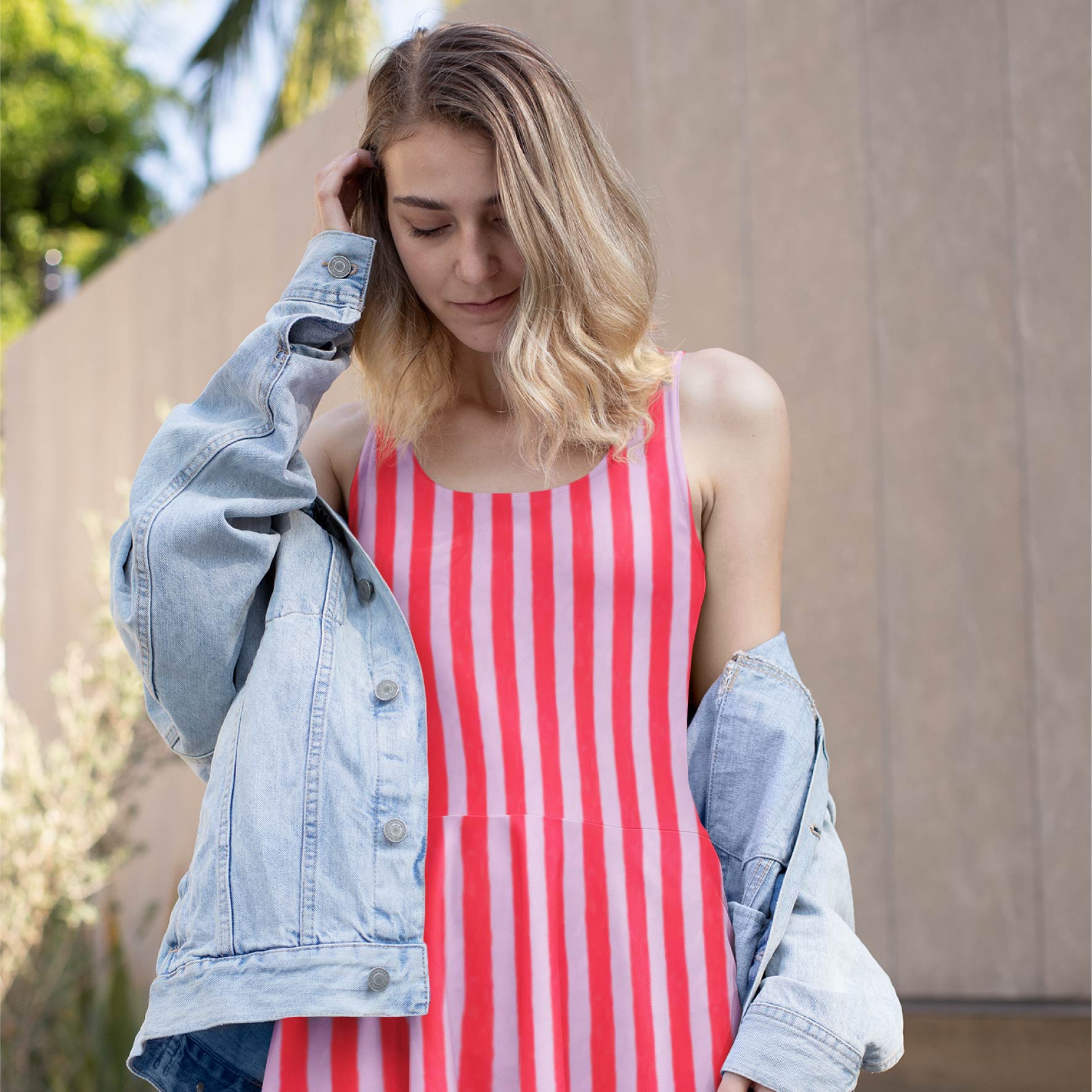 Darling Stripes (Watermelon & Launa) cotton fabric by Carly B