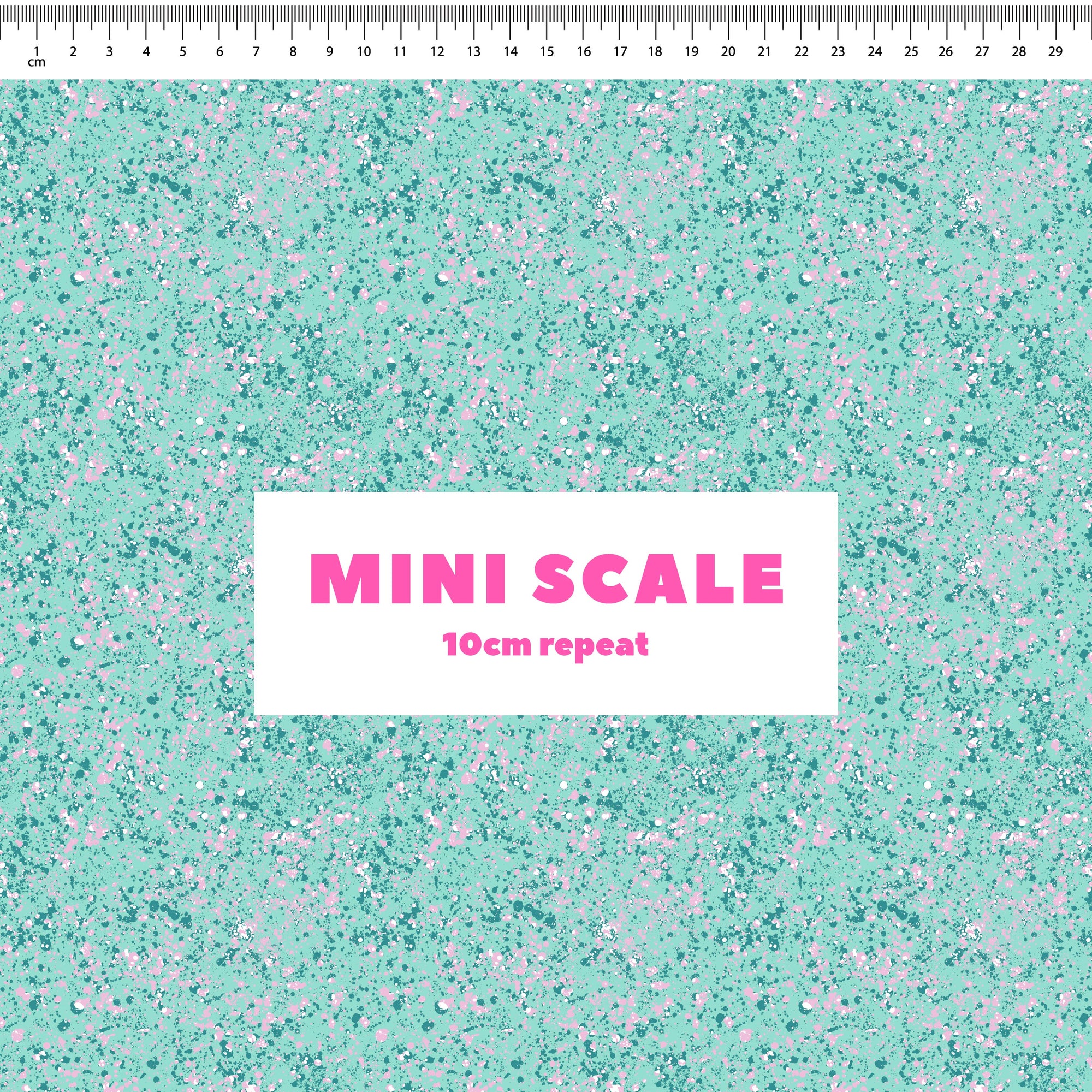 Dash (Seafoam) printed cotton fabric by Rachel Parker in 10cm Mini Scale