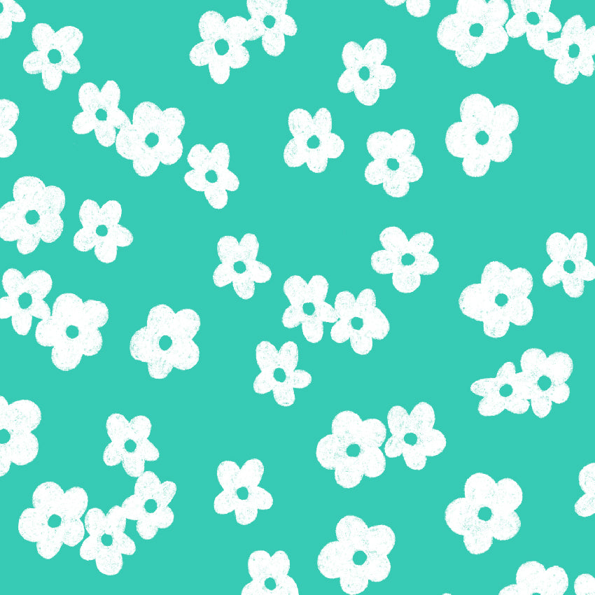 Ditsy Florals (Teal) - 0.5m - Cotton Woven - Mini Scale