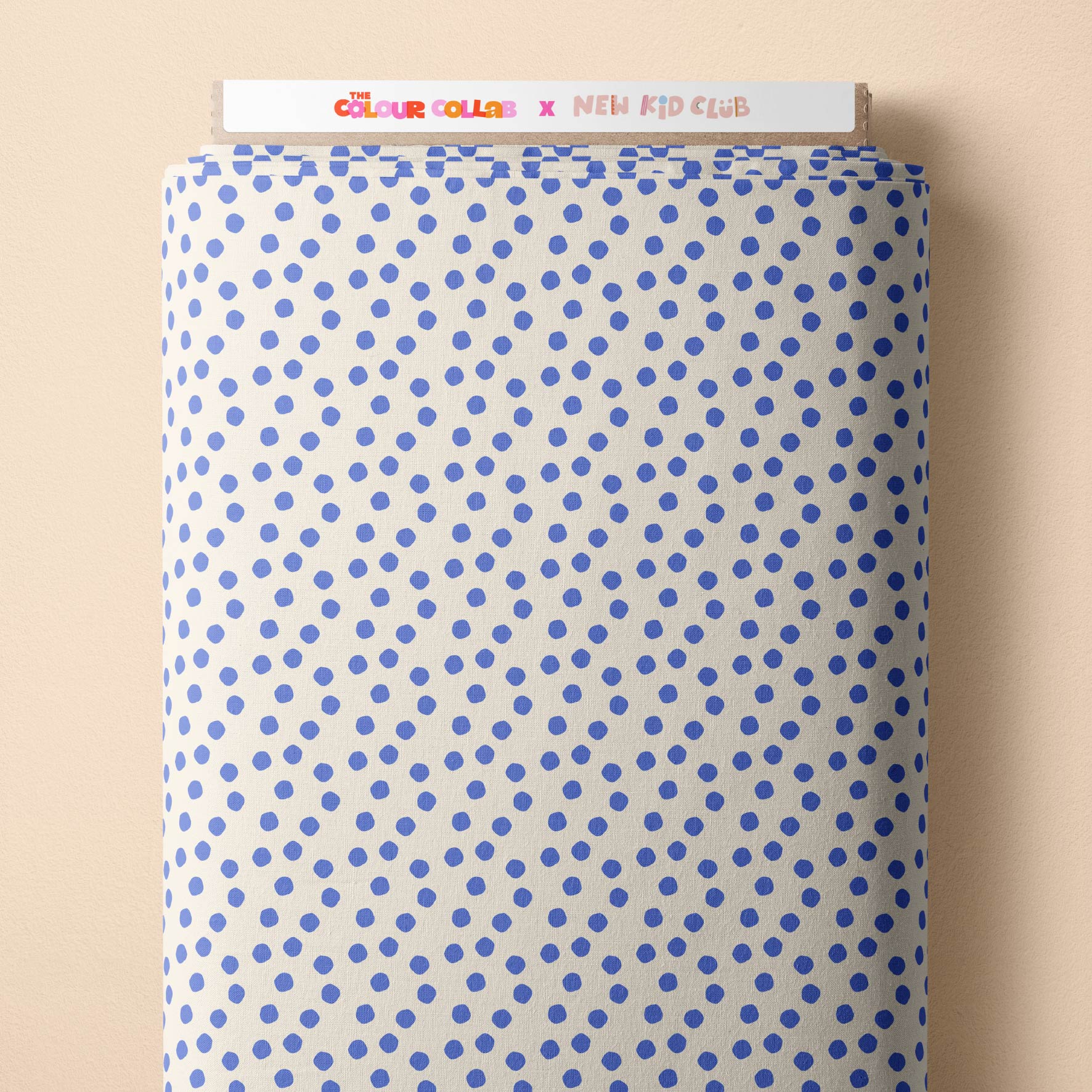 Dotty (Blue/Cream) Preorder Fabric by New Kid Club