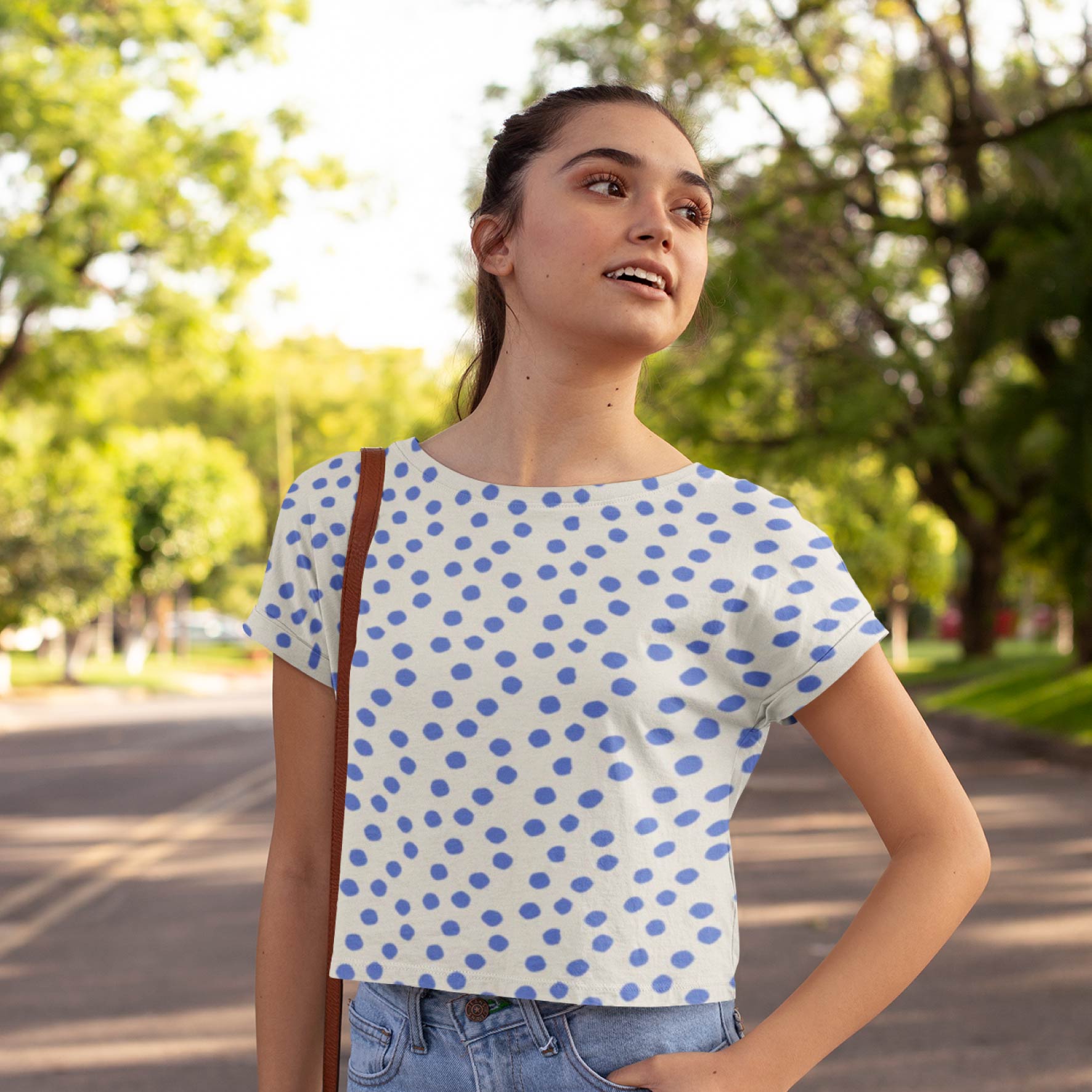 Dotty (Blue/Cream) Preorder Fabric by New Kid Club