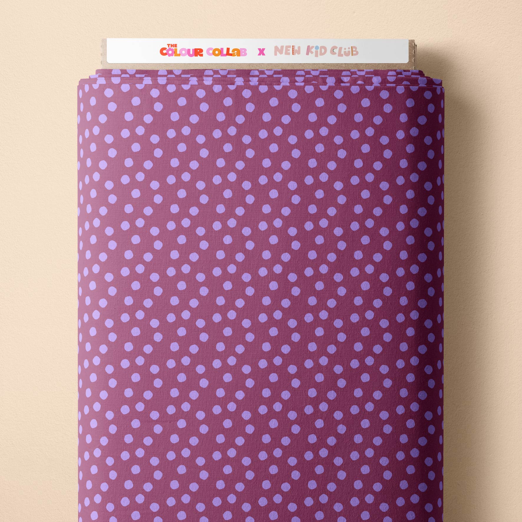 Dotty (MauveTaupe/Lilac) Preorder Fabric by New Kid Club
