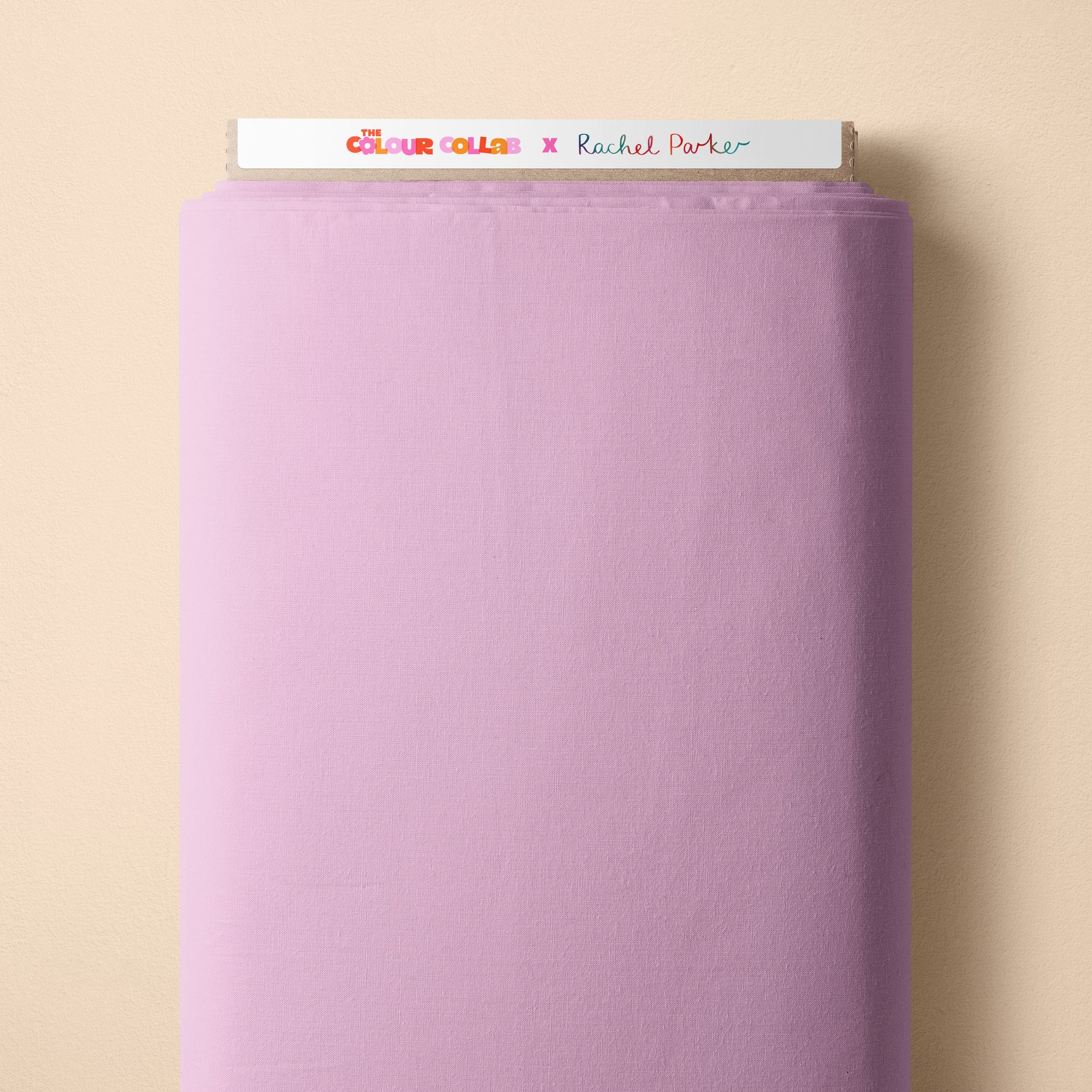 Plain Colour - Brightside (Dusty Pink) fabric by The Colour Collab mock up on fabric bolt