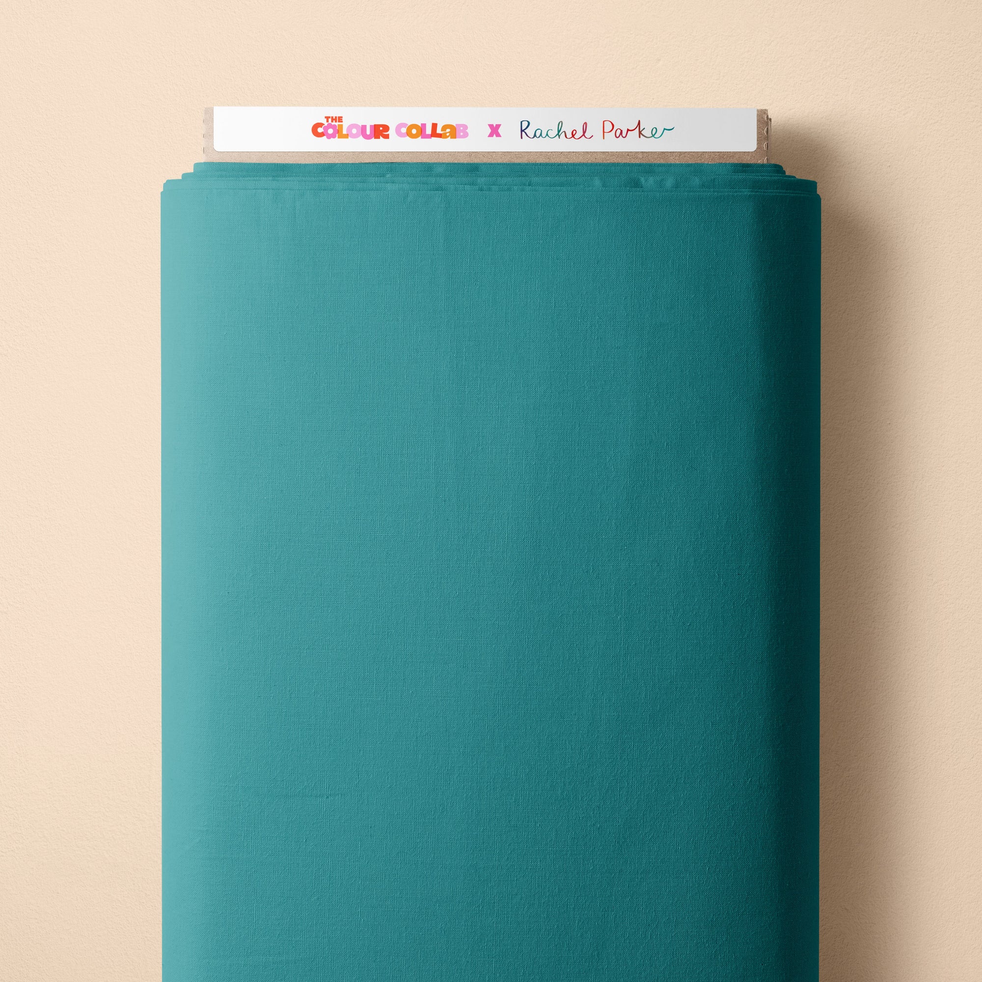 Plain Colour - Brightside (Dusty Teal) fabric by The Colour Collab mock up on fabric bolt