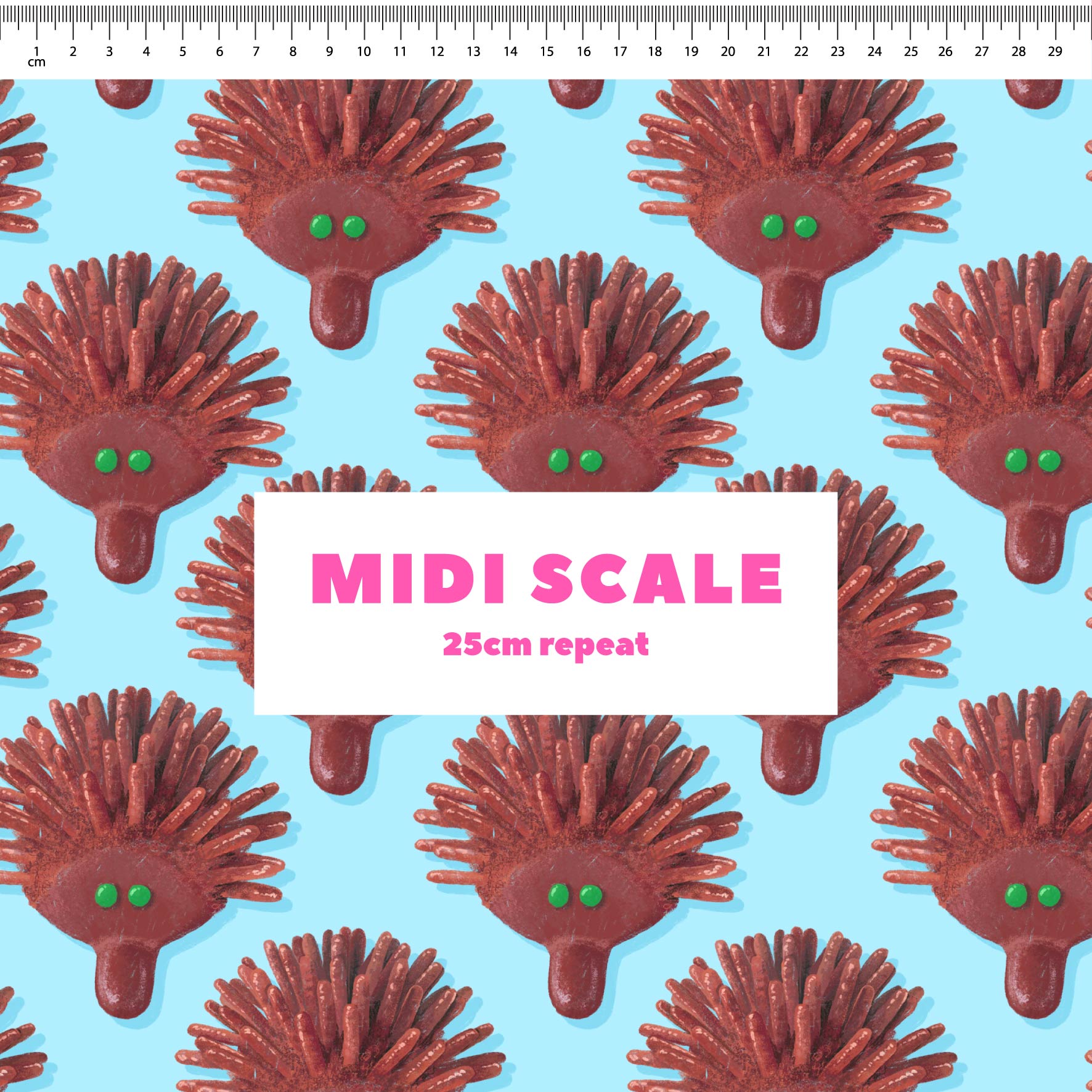 Preorder Fabric: Echidna Cake (Blue)